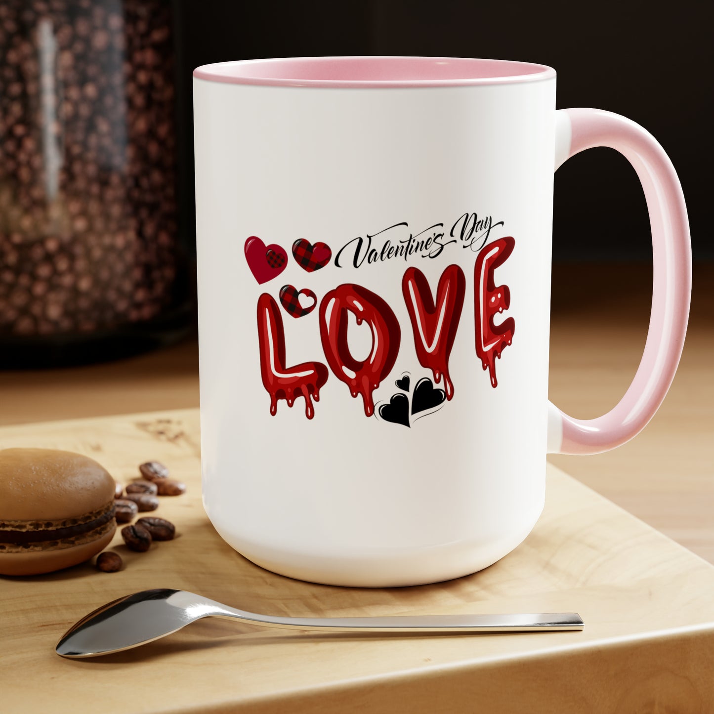 Happy valentines day Two-Tone Coffee Mugs, 15oz