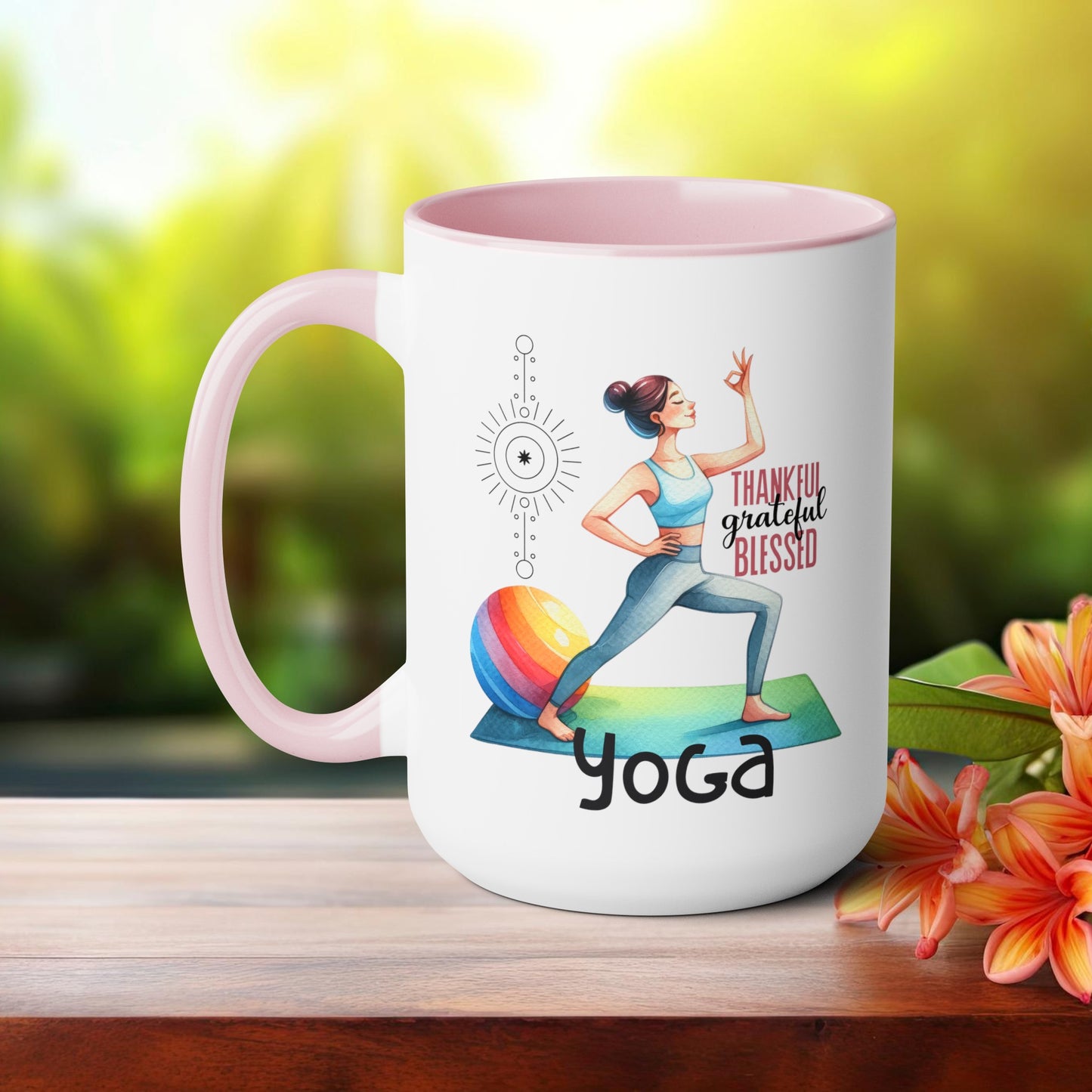 Thankful Grateful Blessed Yoga Coffee Mug, Cute Yoga Coffee Mug, Yoga lovers Coffee Mug, Yoga Instructor Gift, Gift For Yoga lover, Gift For Yogi.