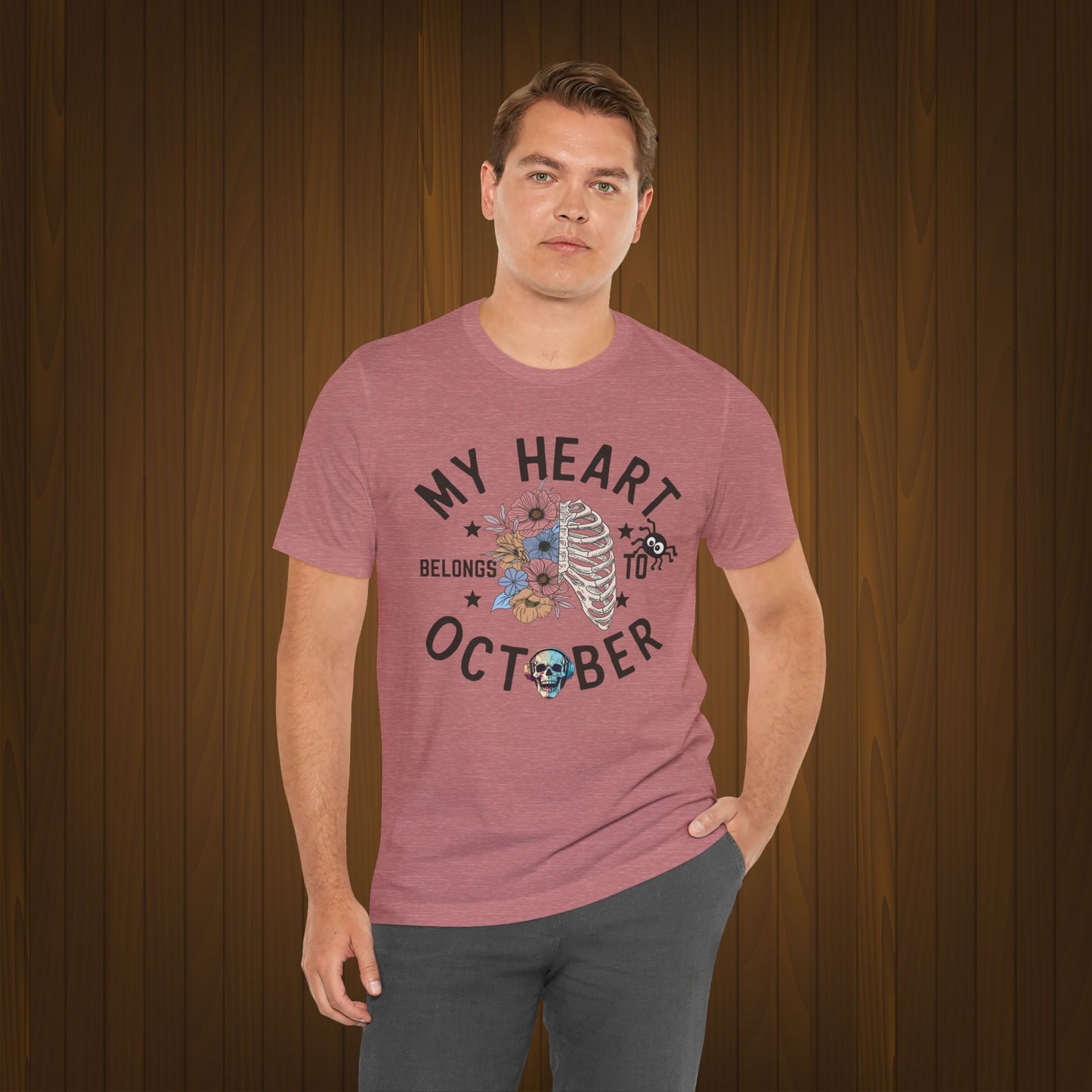 My Heart Belongs To October Halloween T-shirt, Happy Halloween T-shirt, Trick Or Treat T-shirt, Halloween T-shirt, Cool Halloween T-shirt, Spooky T-shirt,