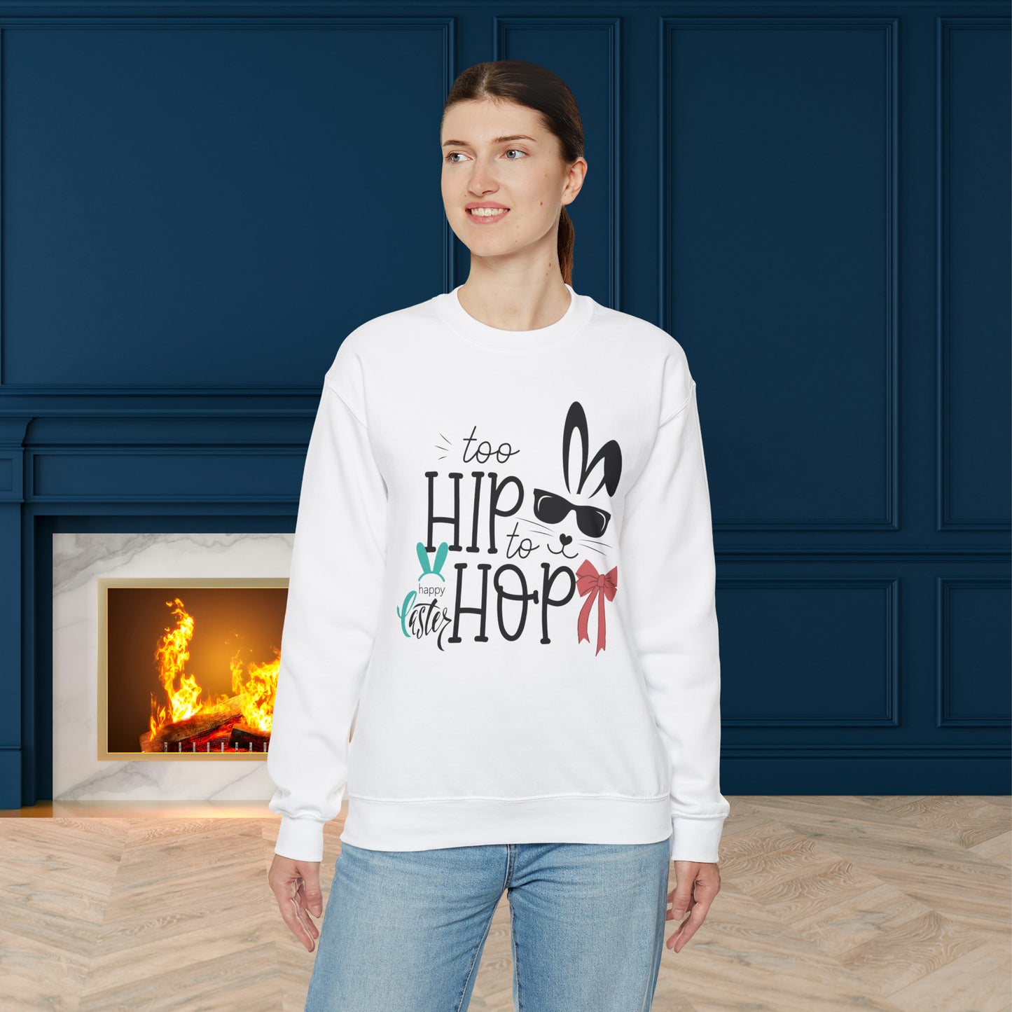 Hip Hop Unisex Crewneck Sweatshirt, Happy Easter Sweatshirt