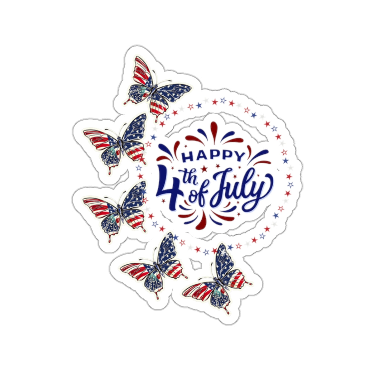 Happy 4th Of July Kiss-Cut Stickers, America, Flag, Peace Love America. Proud To Be An American, Red White Blue stickers. God  Bless America Stickers.