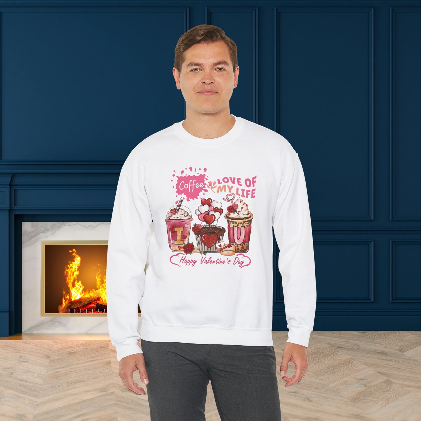 Happy valentines day Unisex Heavy Blend™ Crewneck Sweatshirt