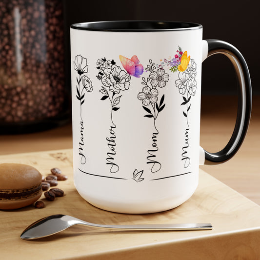 Happy Mother's dayTow-Tone Coffee Mug.15oz, Gift for mom, Mama's Coffee Mug