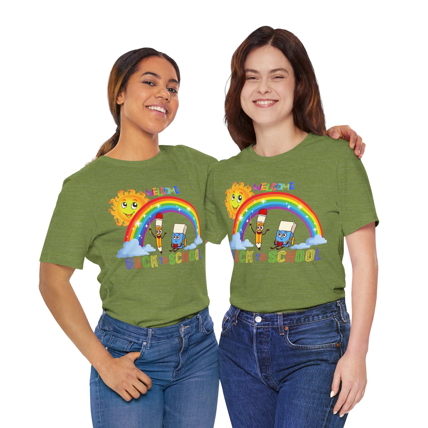Welcome Back To School T-Shirt, Hello Teacher T-Shirt, Back To School T-Shirt, Teach Love Inspire Teacher Shirt, Teacher Back To school unisex jersey short sleeve.First Day Vibes T-Shirt.