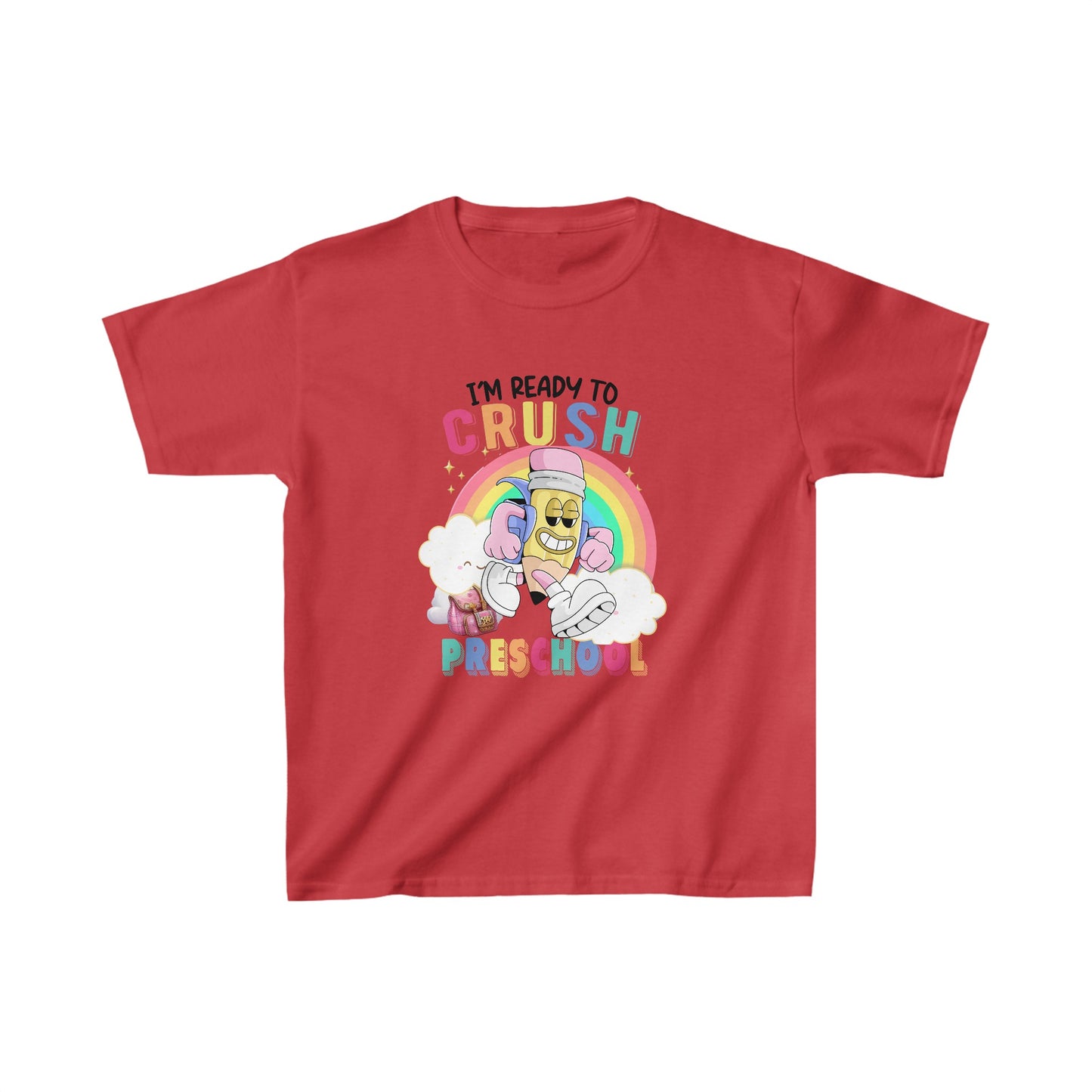 I Am Ready To Crush Preschool Kids Shirt, Back To School Kids Heavy Cotton™ Tee, Back to school Kids Shirt, 1st Day Of School Shirt, Back To School Cotton T-Shirt.