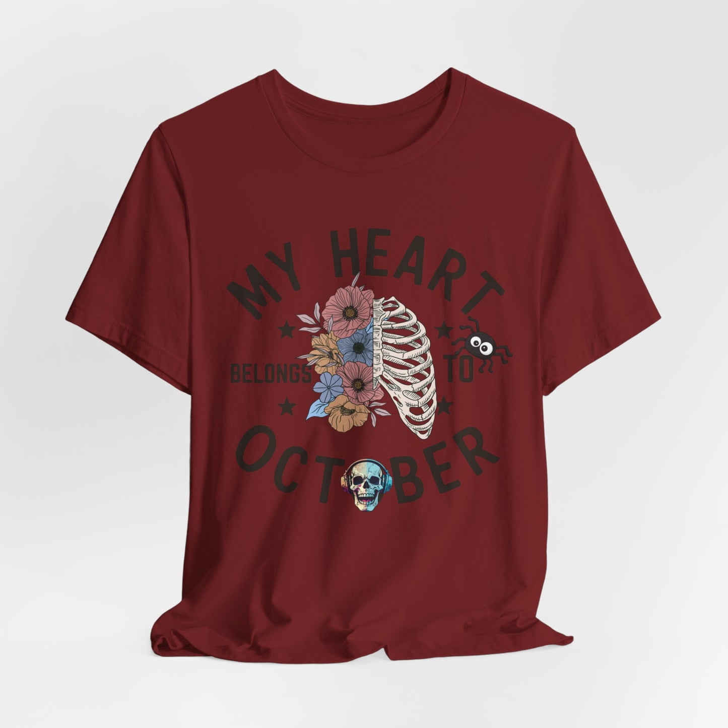 My Heart Belongs To October Halloween T-shirt, Happy Halloween T-shirt, Trick Or Treat T-shirt, Halloween T-shirt, Cool Halloween T-shirt, Spooky T-shirt,