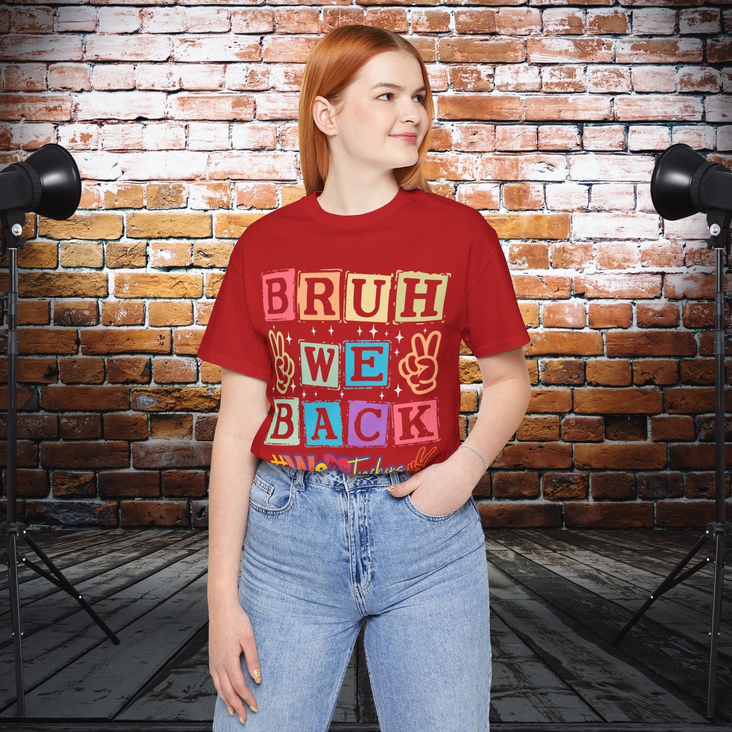 Bruh We Back T-Shirt, We Love Teachers T-Shirt, Back To School T-Shirt, Teach Love Inspire Teacher Shirt, Teacher Back To school unisex jersey short sleeve.First Day Vibes T-Shirt.