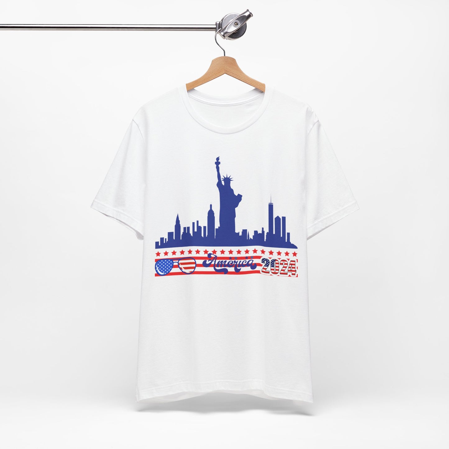 4th of July T-shirt, Sweet Land Of Liberty T-Shirt, Fourth of July unisex jersey short sleeve, America, Flag, Peace Love America. Proud To Be An American, Red White Blue.