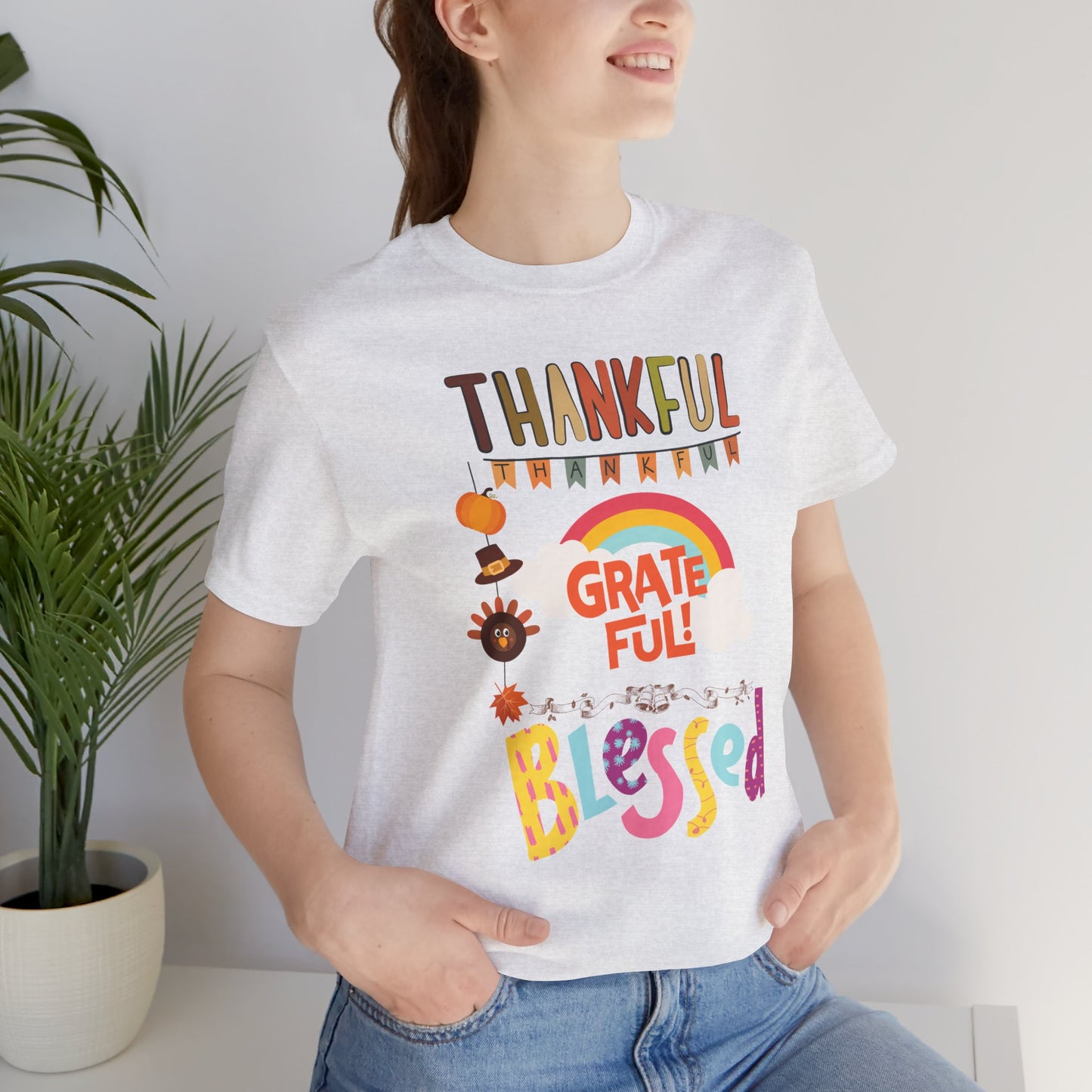 Thankful Grateful Blessed T-shirt, Happy Thanksgiving T-shirt, Happy thanksgiving 2024 T-shirt, Thanksgiving Gift,Turkey Shirt, Family Thanksgiving, Holiday Outfit.