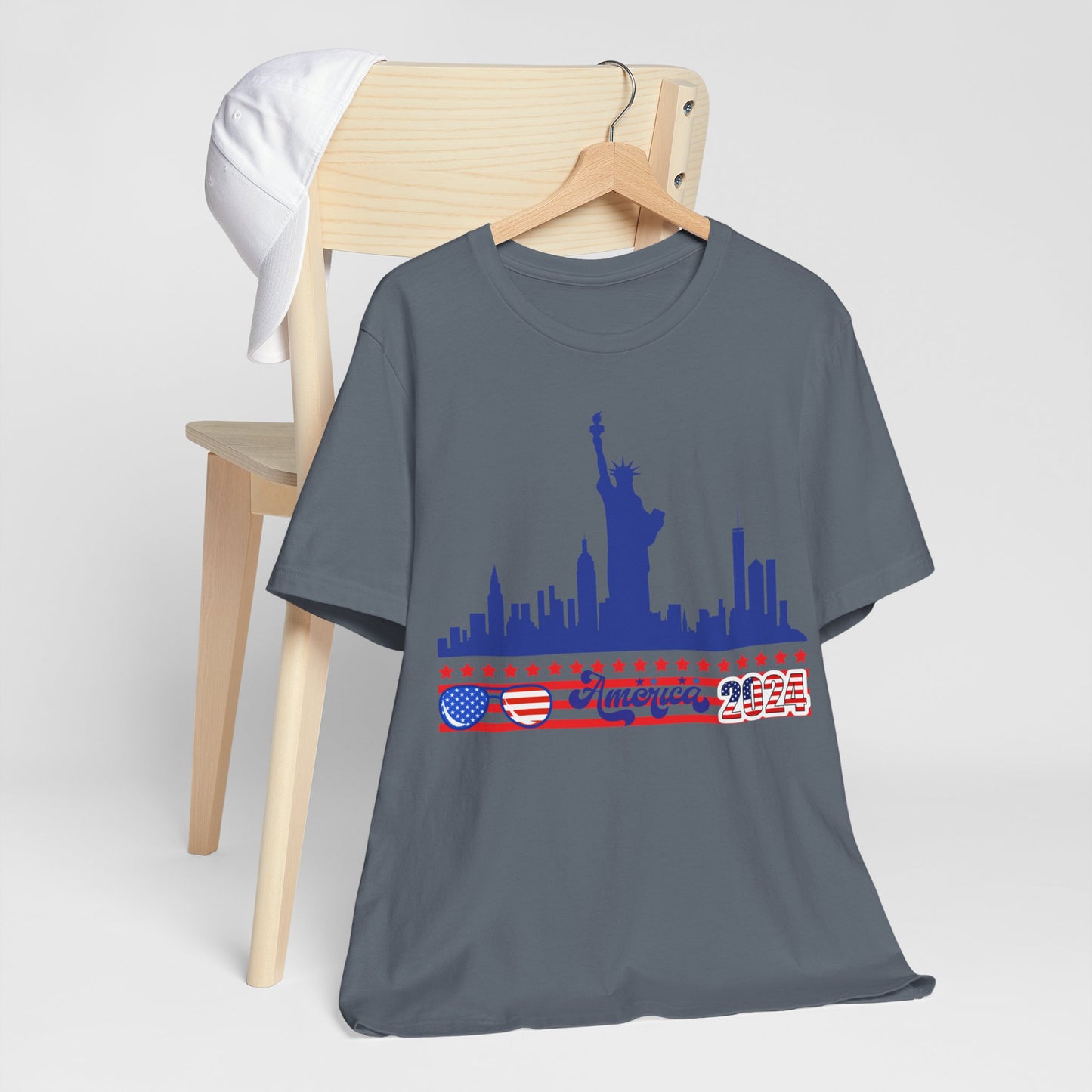 4th of July T-shirt, Sweet Land Of Liberty T-Shirt, Fourth of July unisex jersey short sleeve, America, Flag, Peace Love America. Proud To Be An American, Red White Blue.