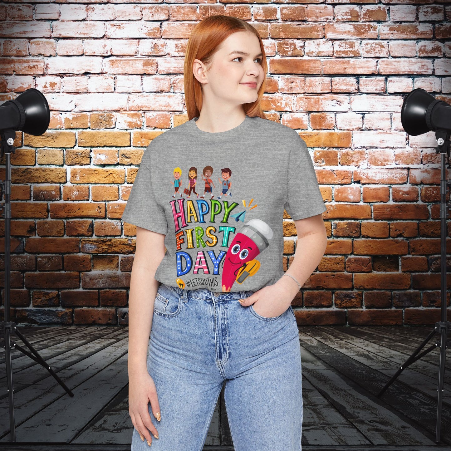 Happy First day T-Shirt, Hello Teacher T-Shirt, Back To School T-Shirt, Teach Love Inspire Teacher Shirt, Teacher Back To school unisex jersey short sleeve.First Day Vibes T-Shirt.