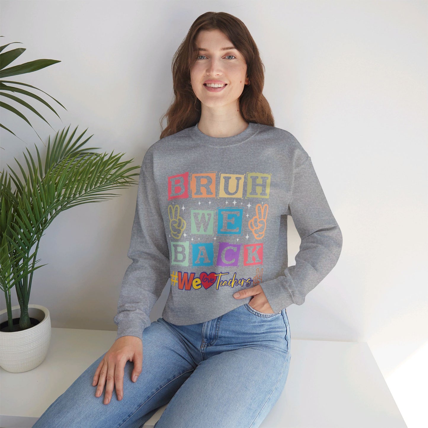 Back To school unisex heavy blend crewneck sweatshirt, We Love Teachers Sweatshirt,Teacher Back To school  Sweatshirt. First Day Vibes Sweatshirt.