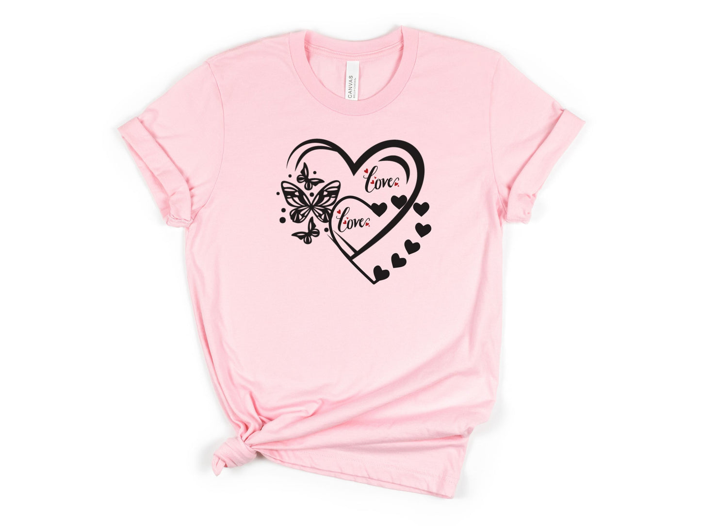 Happy valentines day butterfly heart shape Unisex Jersey Short Sleeve Tee