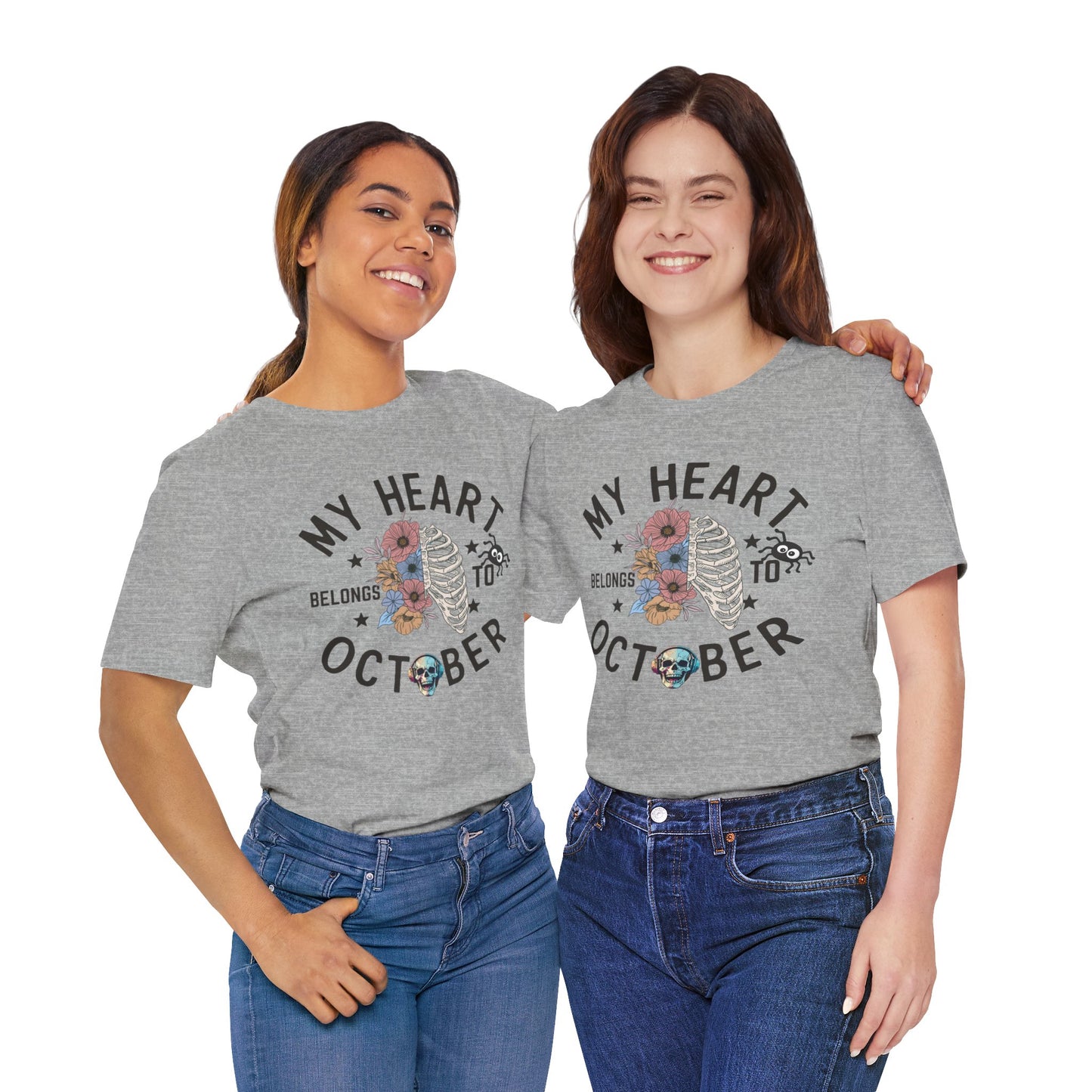 My Heart Belongs To October Halloween T-shirt, Happy Halloween T-shirt, Trick Or Treat T-shirt, Halloween T-shirt, Cool Halloween T-shirt, Spooky T-shirt,