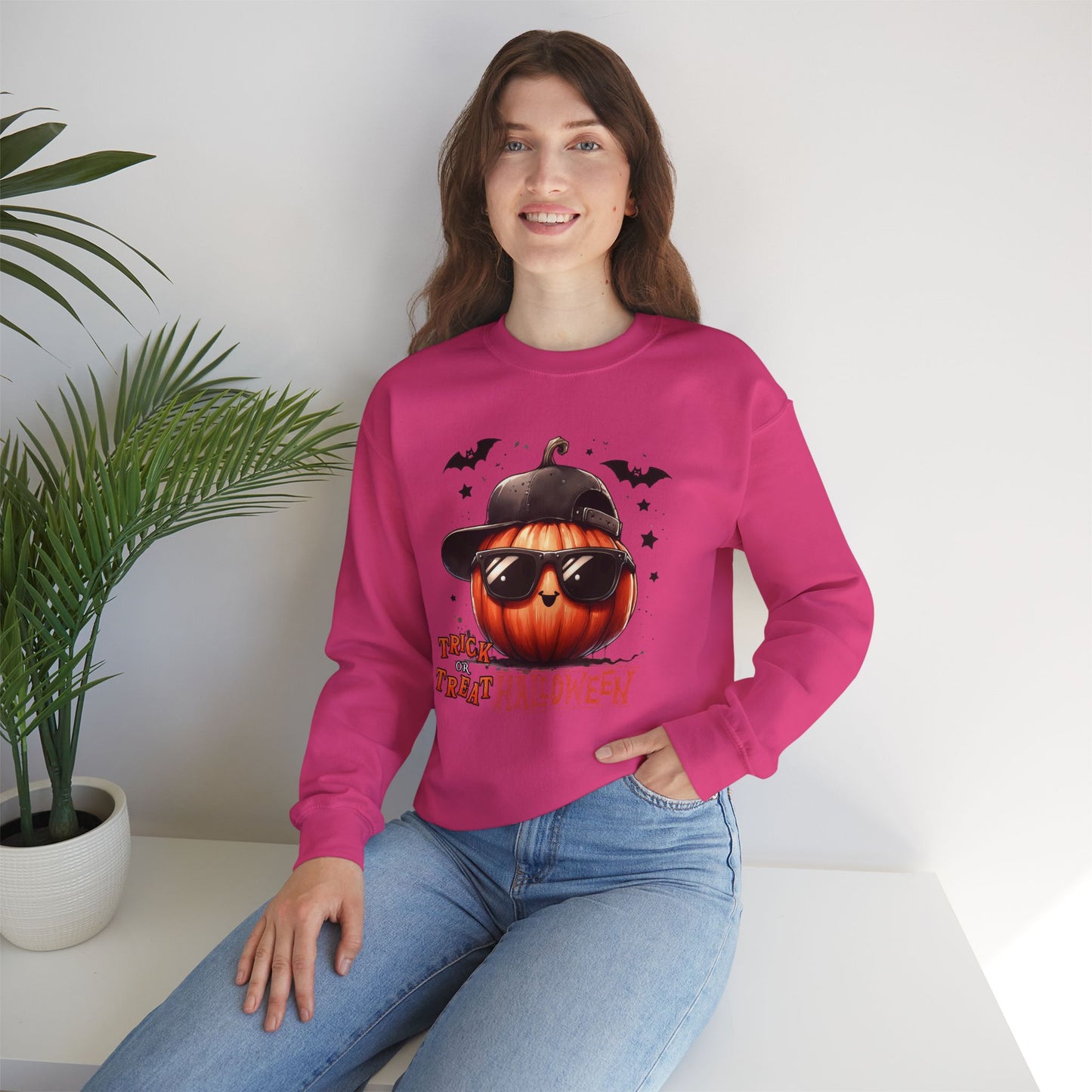 Happy Halloween Sweatshirt, Happy Halloween Sweatshirt - Unisex Heavy Blend Crewneck, Halloween Sweatshirt, Cute Spooky Ghost sweatshirt.