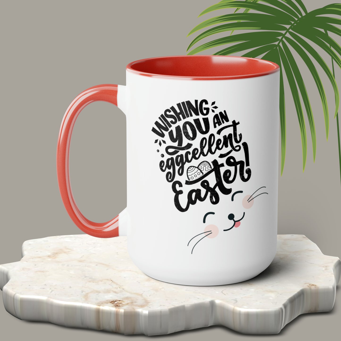 Happy Easter Two-Tone Coffee Mugs, 15oz