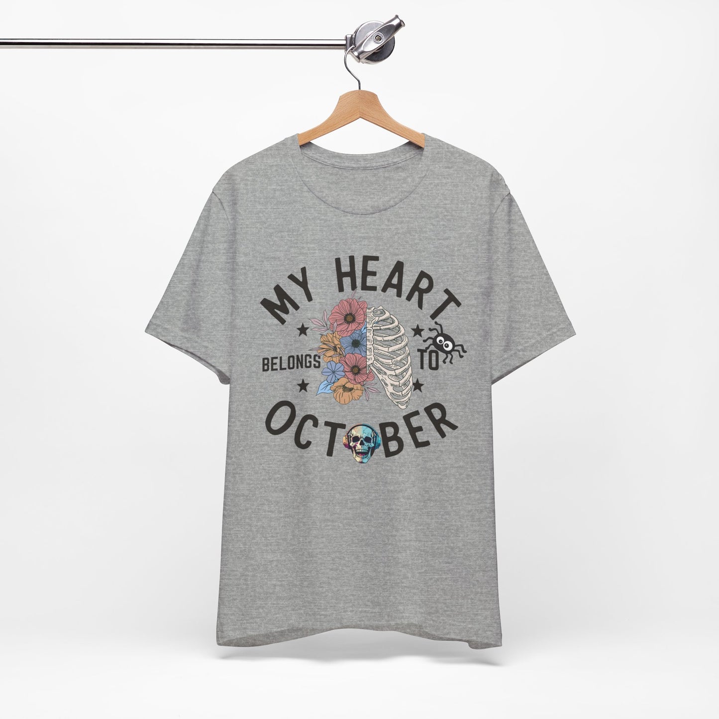 My Heart Belongs To October Halloween T-shirt, Happy Halloween T-shirt, Trick Or Treat T-shirt, Halloween T-shirt, Cool Halloween T-shirt, Spooky T-shirt,