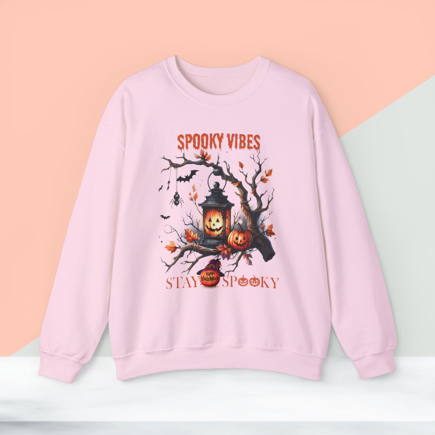 Spooky Vibes Halloween Sweatshirt, Happy Halloween Sweatshirt - Unisex Heavy Blend Crewneck, Halloween Sweatshirt, Cute Spooky Ghost sweatshirt.