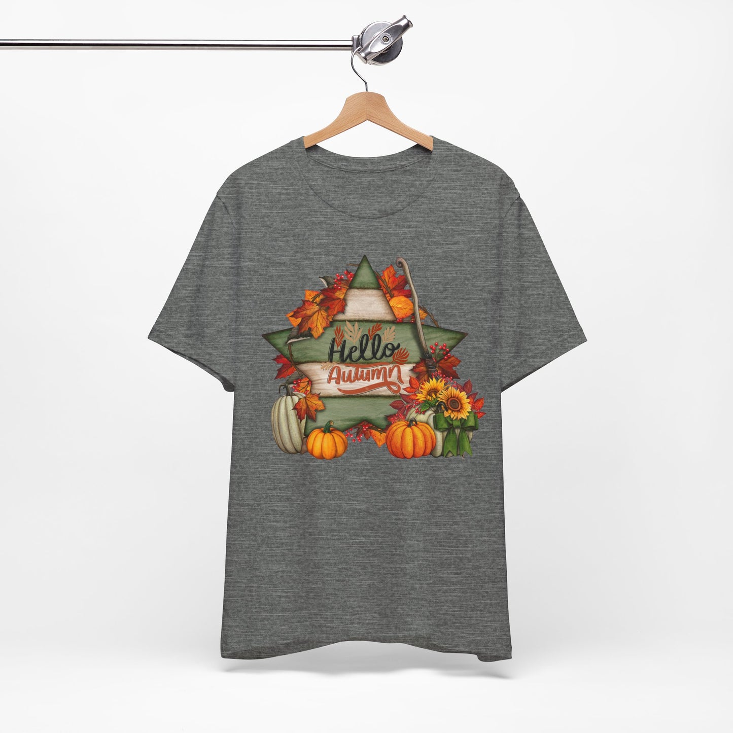 Hello Autumn Thanksgiving T-shirt, Happy thanksgiving 2024 T-shirt, Thanksgiving Gift,Turkey Shirt, Family Thanksgiving, Holiday Outfit.