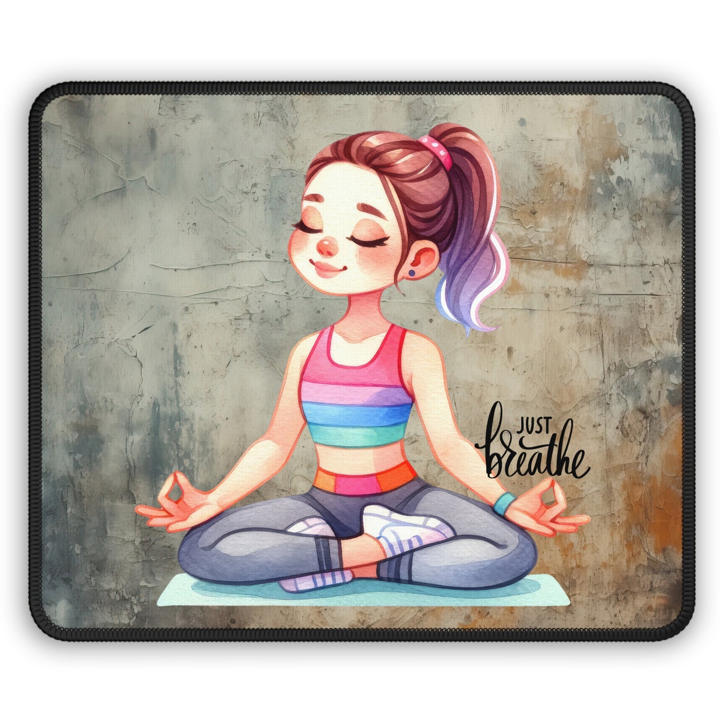 Just Breathe Yoga Mouse Pad,Unique Gift For Meditation And Yoga Lover, Cute Yoga Mouse Pad, Mindful Yoga Gift, Yoga lover Mouse Pad, Yoga Instructor Gift, Gift For Yoga lovers, Gift For Yogi.