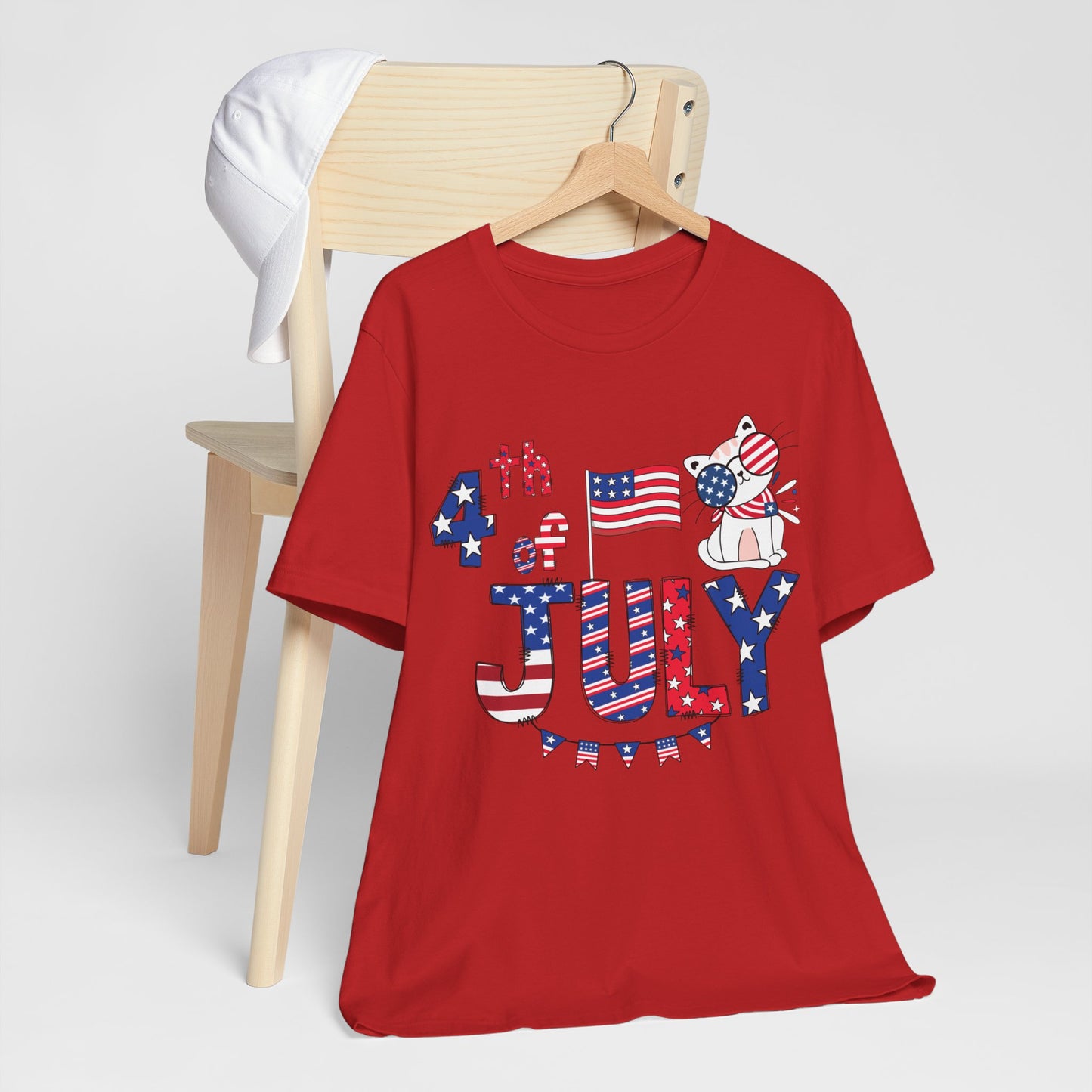 4th of July T-shirt, Red White Blue T-Shirt, Fourth of July unisex jersey short sleeve.