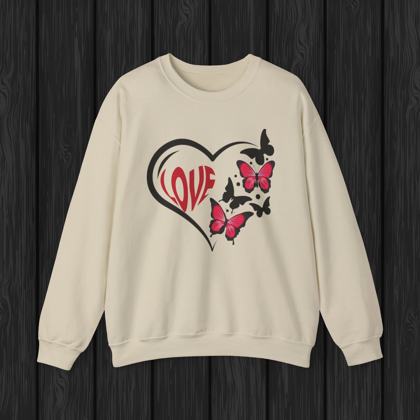 Happy valentines day butterfly heart shape Unisex Heavy Blend™ Crewneck Sweatshirt