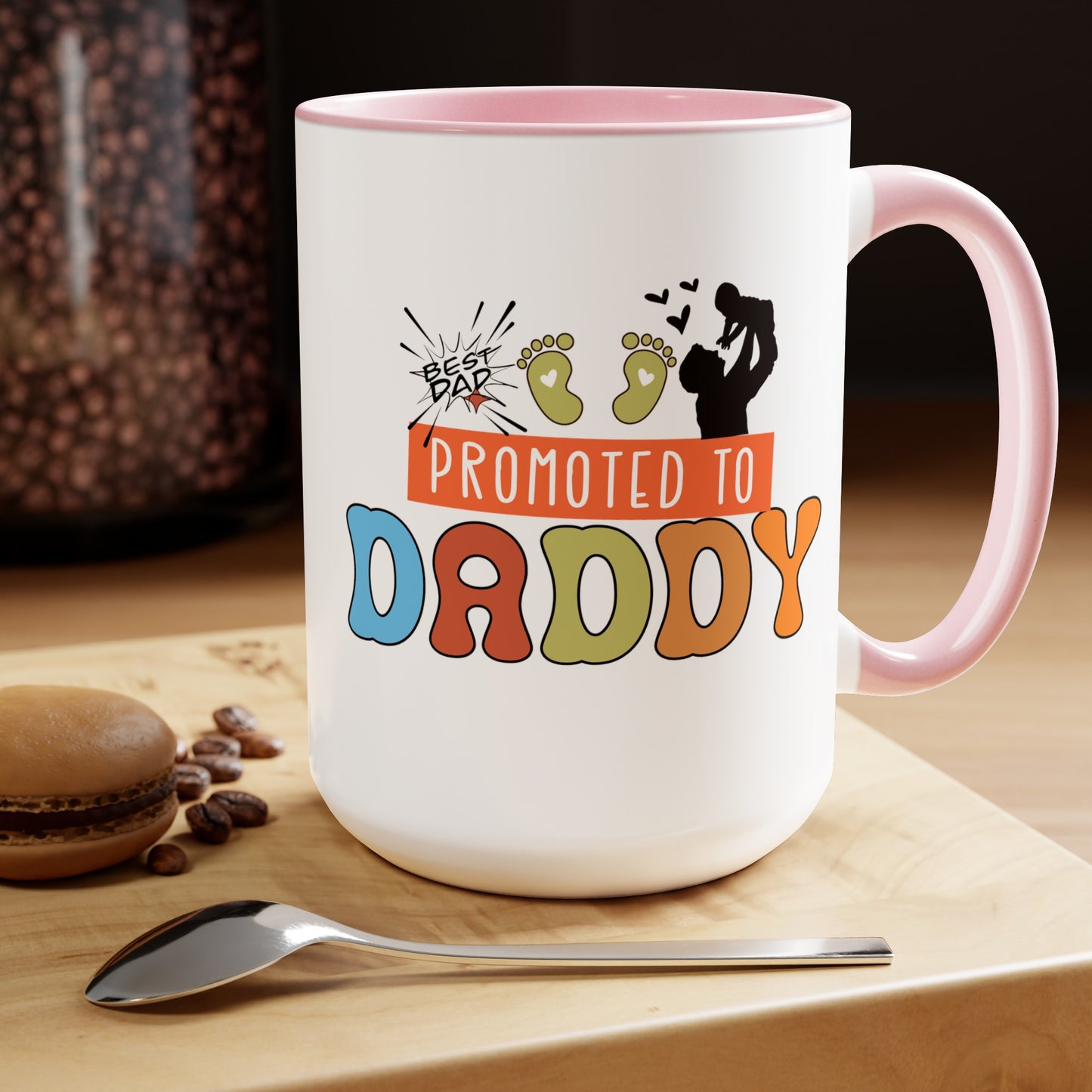 Happy father's dayTow-Tone Coffee Mug.15oz, Gift for Dad, Daddy's Coffee Mug