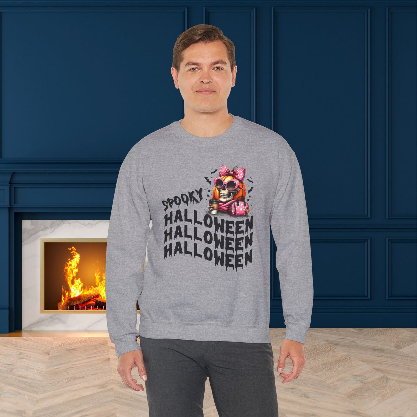 Happy Halloween Sweatshirt, Happy Halloween Sweatshirt - Unisex Heavy Blend Crewneck, Halloween Sweatshirt, Cute Spooky Ghost sweatshirt.