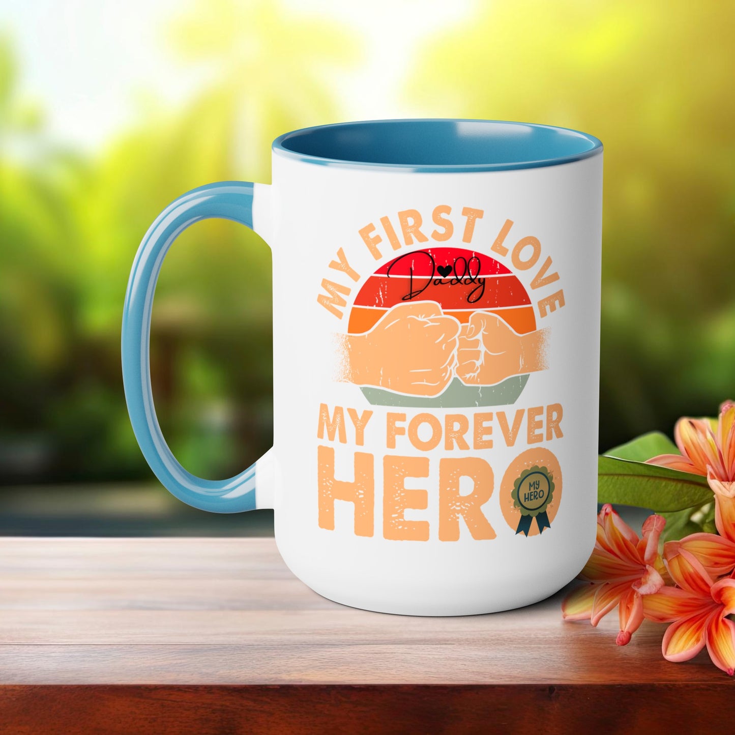 Happy father's dayTow-Tone Coffee Mug.15oz, Gift for Dad, Daddy's Coffee Mug