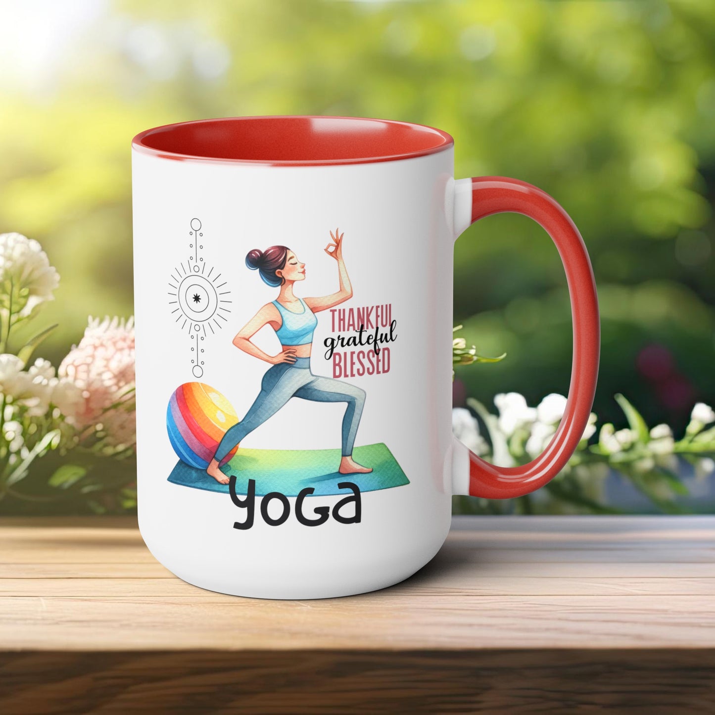 Thankful Grateful Blessed Yoga Coffee Mug, Cute Yoga Coffee Mug, Yoga lovers Coffee Mug, Yoga Instructor Gift, Gift For Yoga lover, Gift For Yogi.