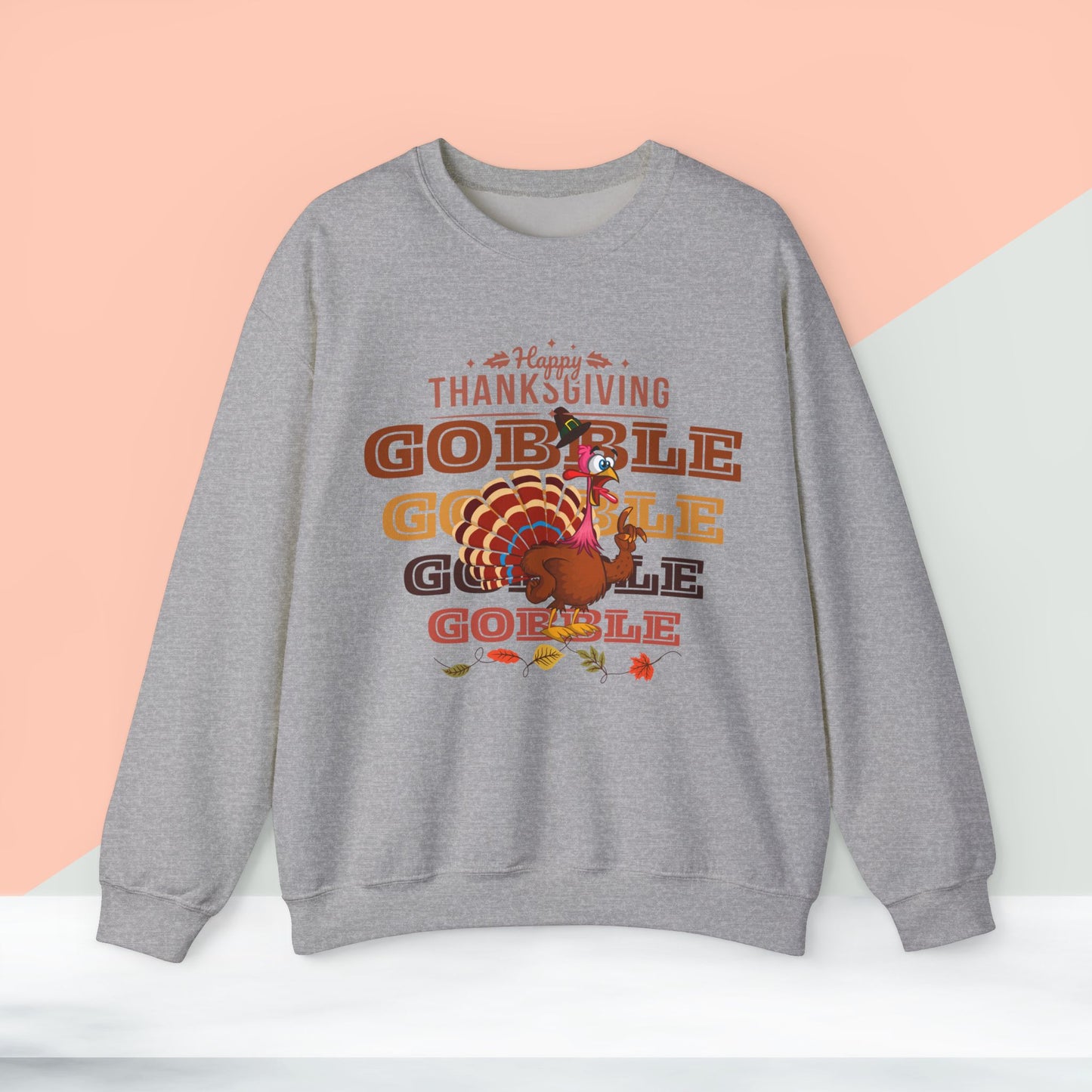 Gobble Sweatshirt, HappyThanksgiving Sweatshirt - Unisex Heavy Blend, Happy Thanksgiving2024 Sweatshirt, Thanksgiving Gift, Festive Sweatshirt.