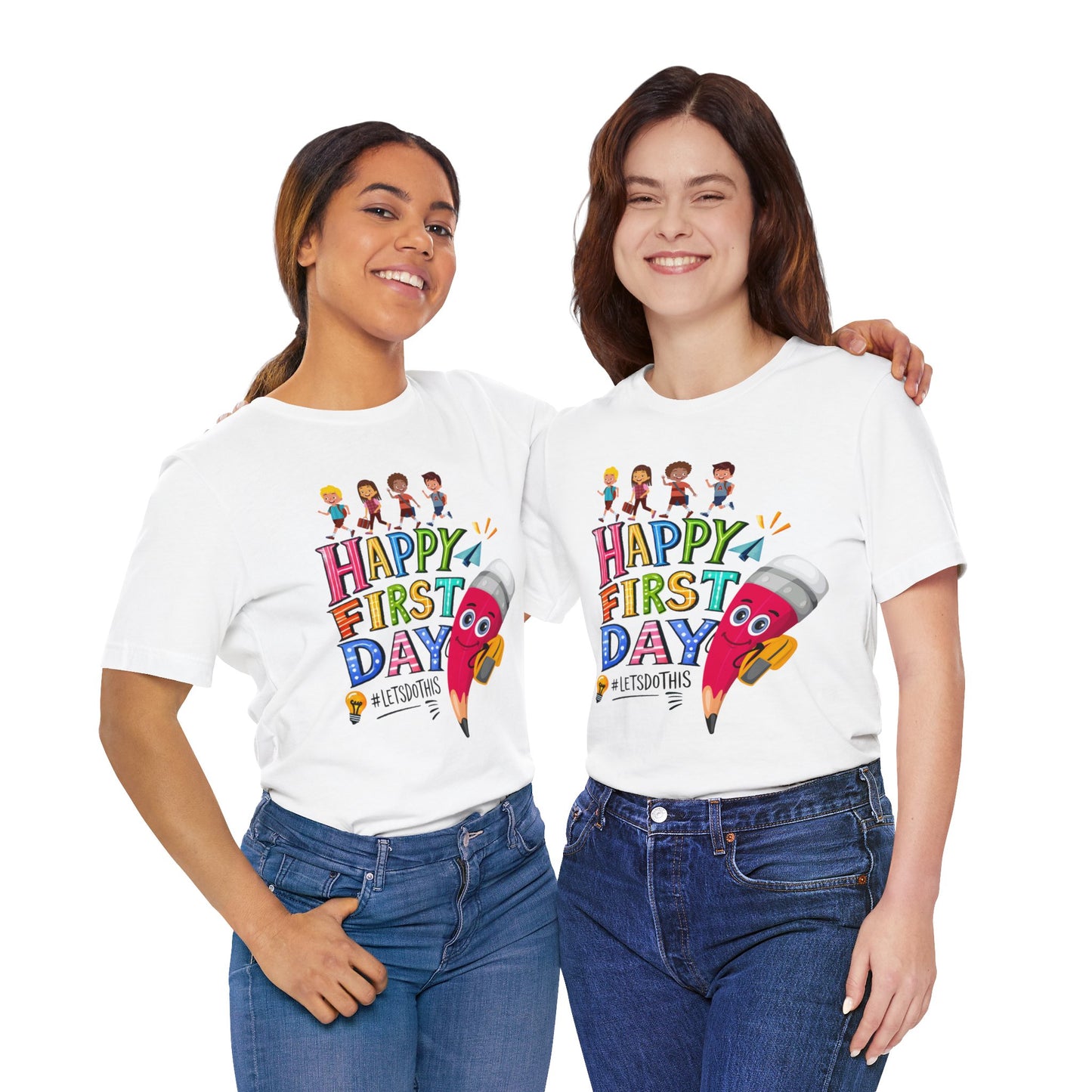 Happy First day T-Shirt, Hello Teacher T-Shirt, Back To School T-Shirt, Teach Love Inspire Teacher Shirt, Teacher Back To school unisex jersey short sleeve.First Day Vibes T-Shirt.