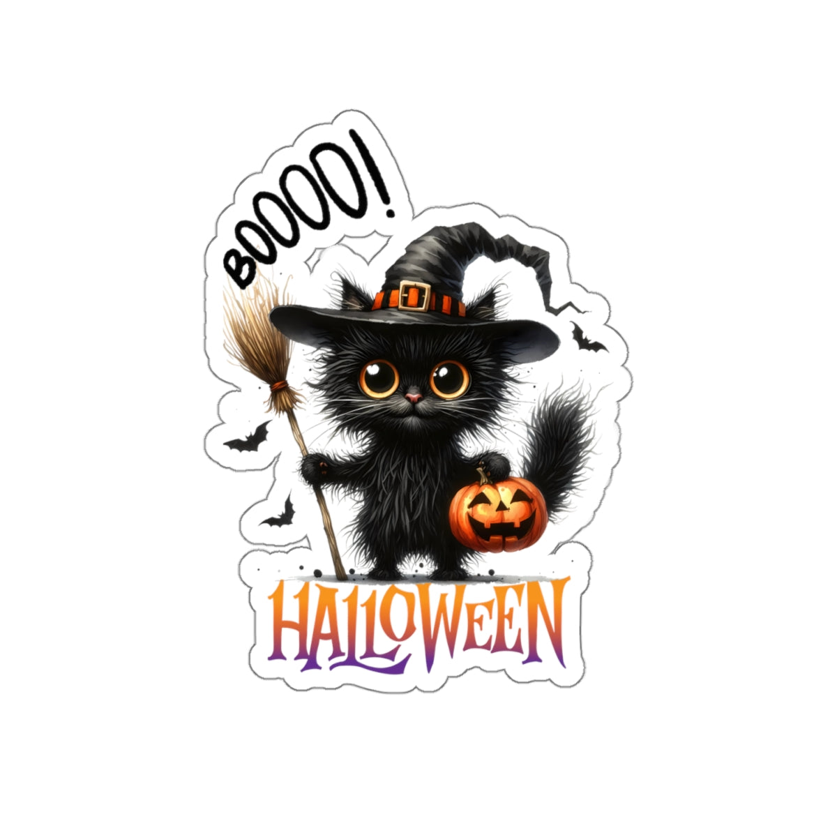 Boo Kiss-Cut Stickers, Spooky Kiss-Cut Stickers, Happy Halloween Kiss-Cut Stickers, Spooky Season Kiss-Cut Stickers, Cute Cat Halloween Kiss-Cut Stickers.