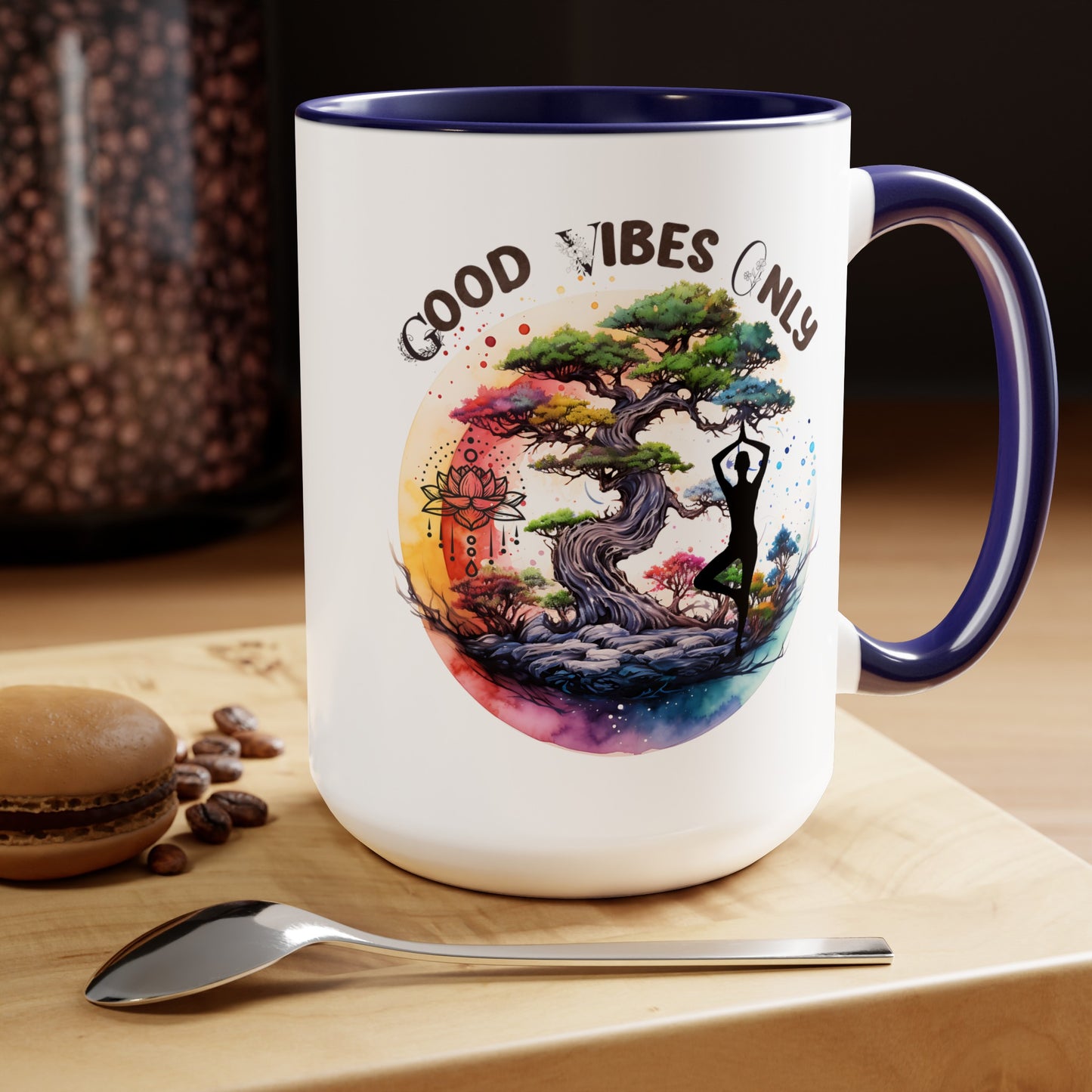 Good Vibes Only Yoga Coffee Mug, Cute Yoga Coffee Mug, Yoga lovers Coffee Mug, Yoga Instructor Gift, Gift For Yoga lover, Gift For Yogi.