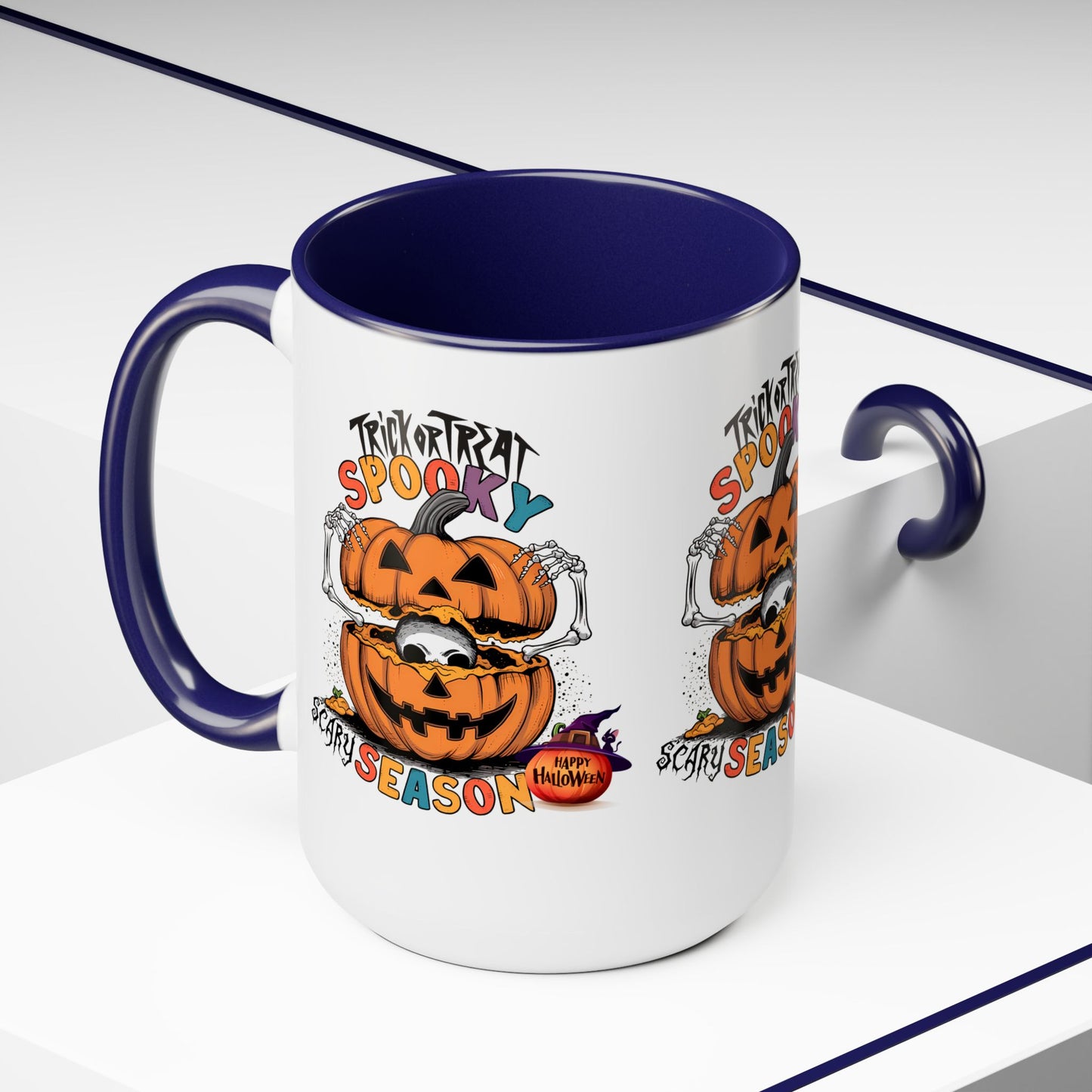 Spooky Scary Halloween Coffee Mug,  Let's Go Halloween Coffee Mug, Trick or Treat Halloween Coffee Mug, Cute Skeleton Coffee Mug, Spooky Season Halloween Coffee Mug.