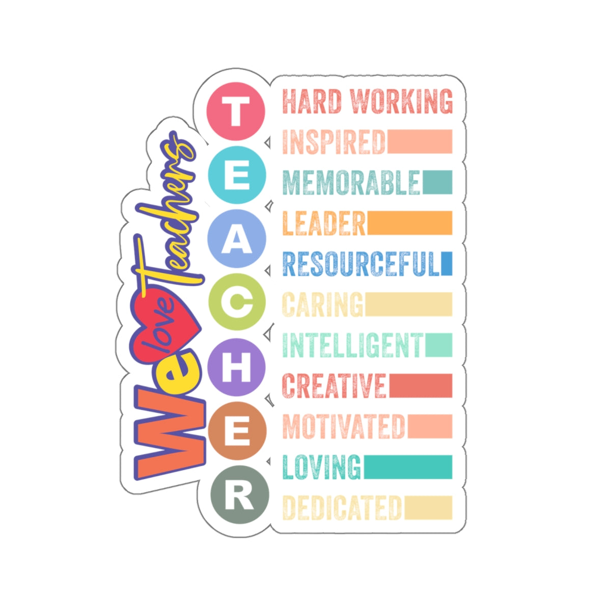 We Love Teachers Back To School Kiss-Cut Stickers, First Grade Squad Kiss-Cut Stickers, Gift for First graders, Ready for School, Back to Learning.