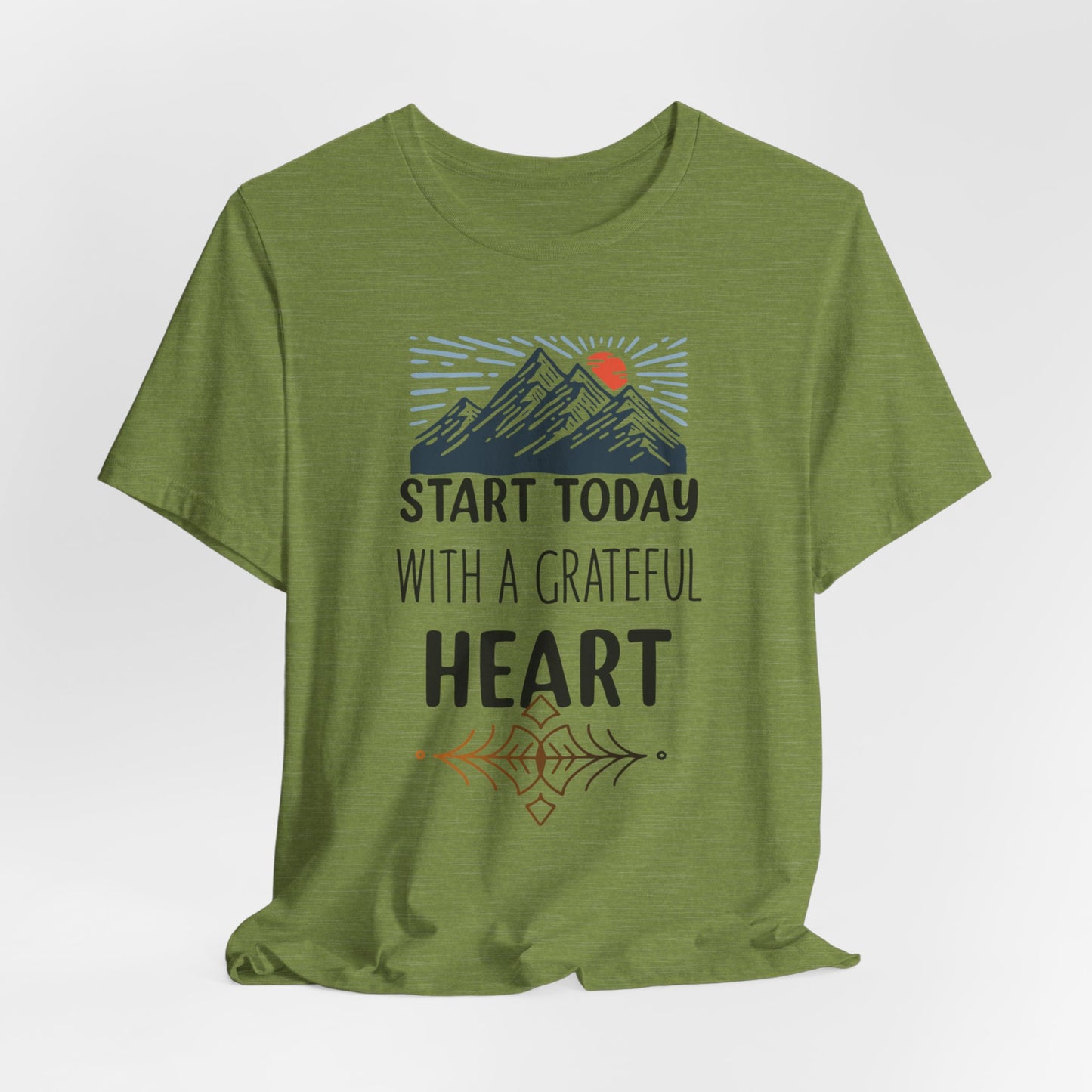 Start Today With A Grateful Heart Yoga T-Shirt, Cute Yoga workout Shirt, Yoga lovers T-shirt, Yoga Instructor Gift, Gym shirt, Gift For Yoga lover, Gift For Yogi.