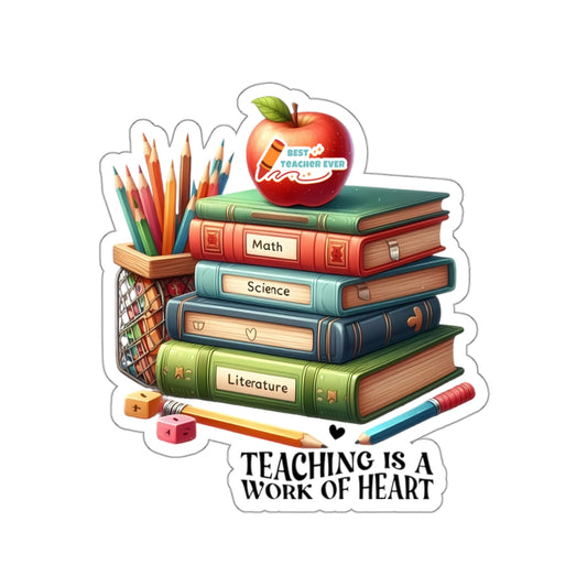 Teaching Is Work Of Heart Back To School Kiss-Cut Stickers, First Grade Squad Kiss-Cut Stickers, Gift for First graders, Ready for School, Back to Learning.