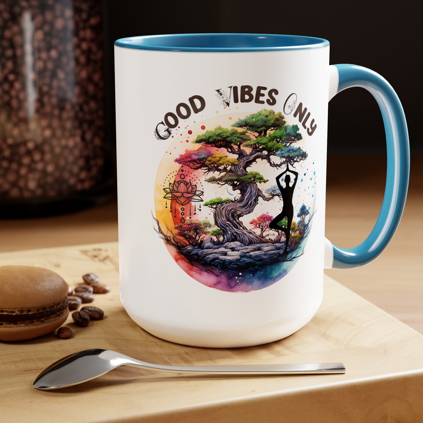 Good Vibes Only Yoga Coffee Mug, Cute Yoga Coffee Mug, Yoga lovers Coffee Mug, Yoga Instructor Gift, Gift For Yoga lover, Gift For Yogi.