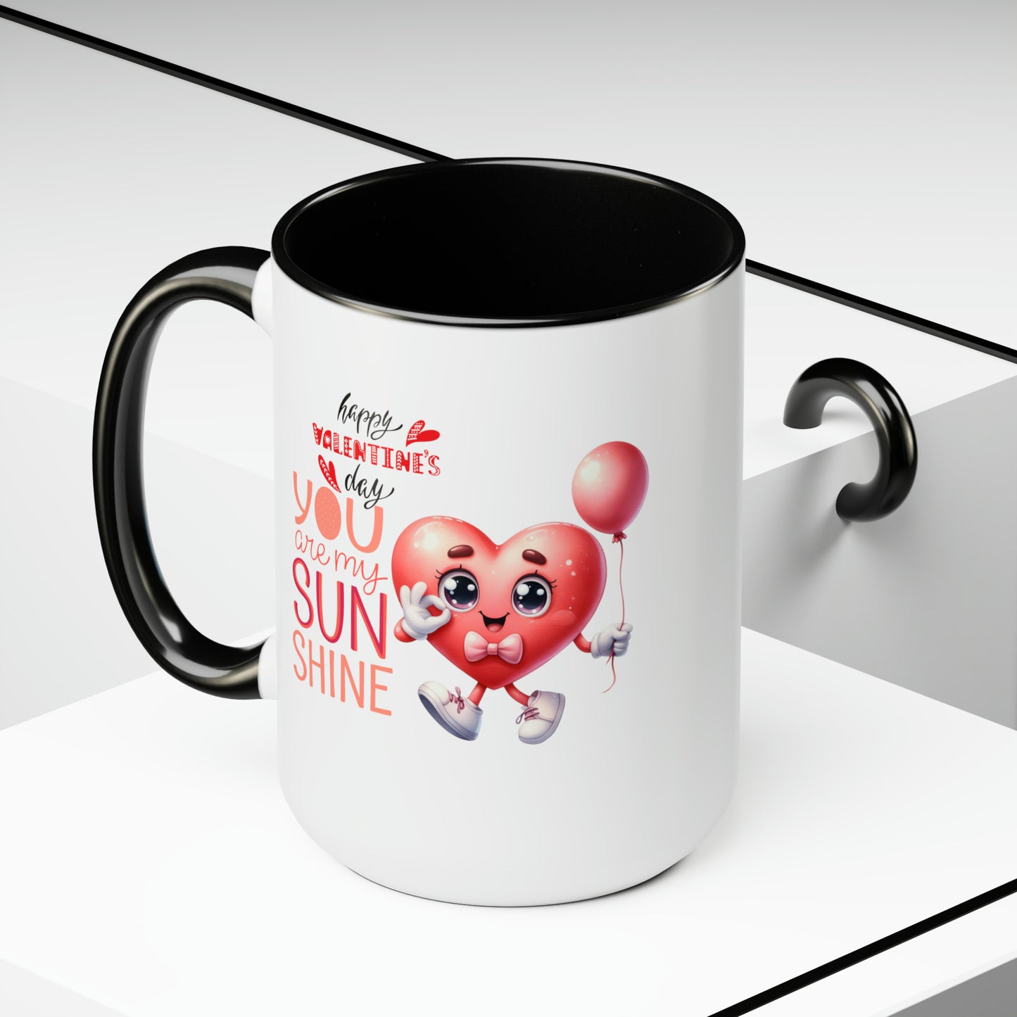 Happy valentines day Two-Tone Coffee Mugs, 15oz