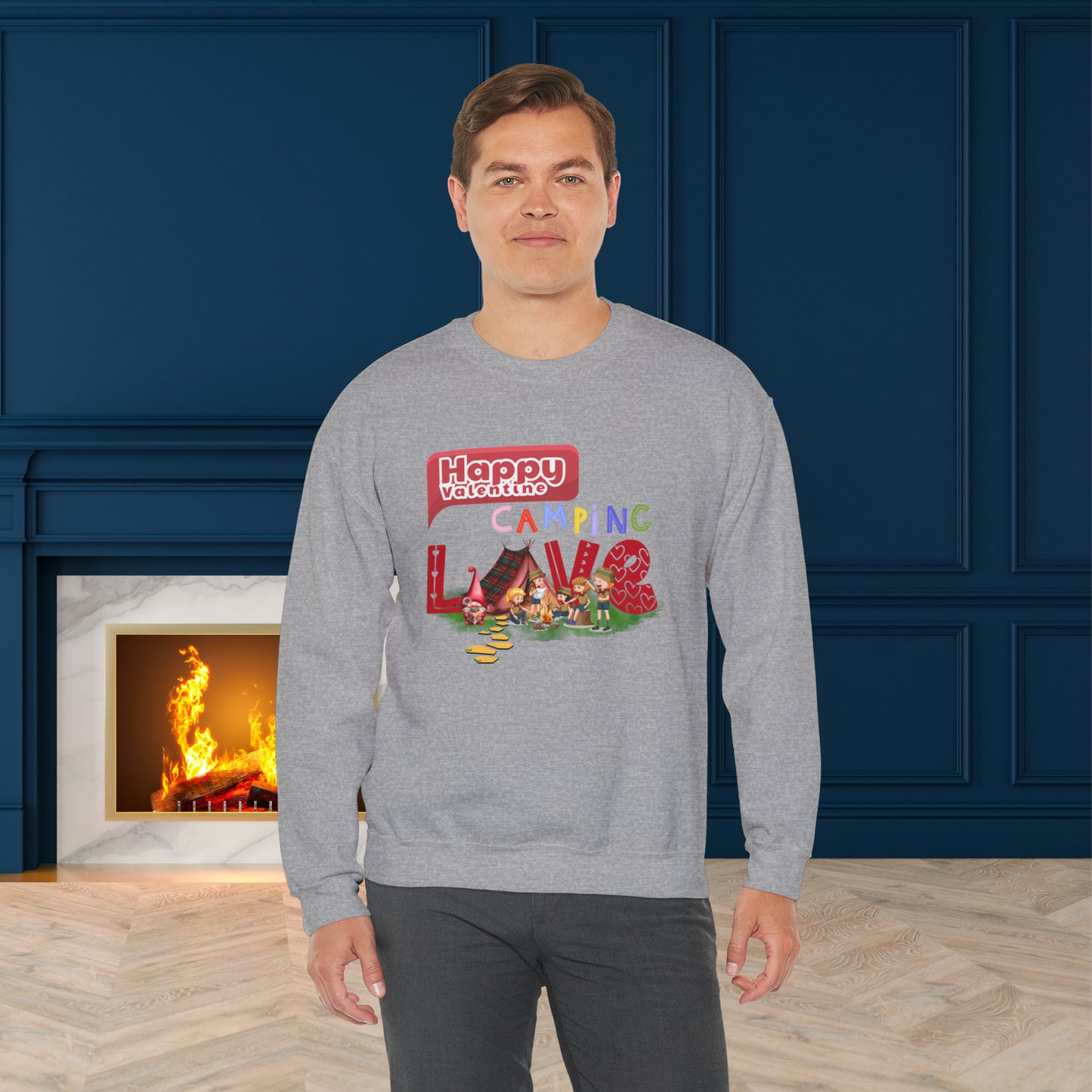 Happy valentines day Unisex Heavy Blend™ Crewneck Sweatshirt