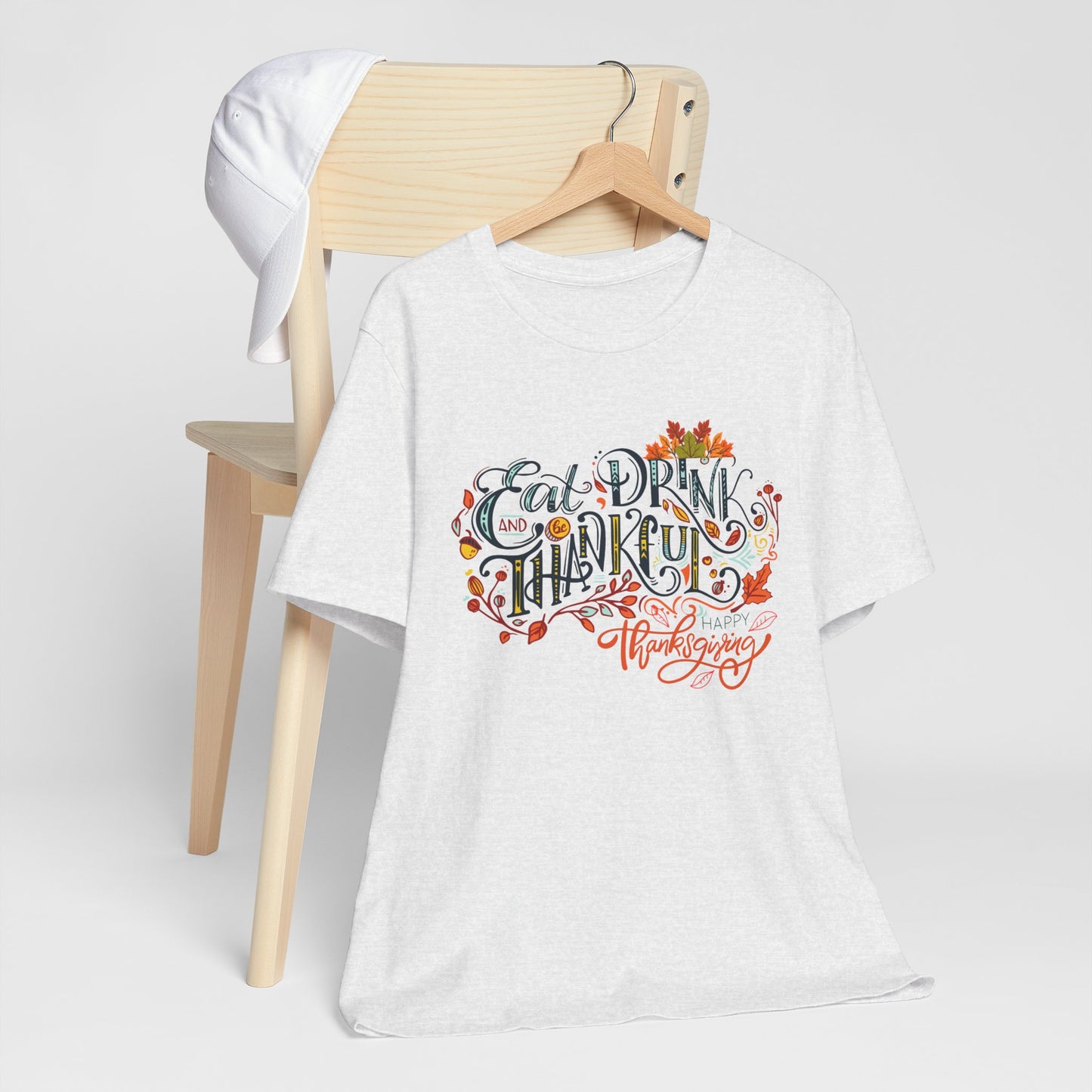 Eat Drink & Thankful T-shirt, Happy Thanksgiving T-shirt, Happy thanksgiving 2024 T-shirt, Thanksgiving Gift,Turkey Shirt, Family Thanksgiving, Holiday Outfit.