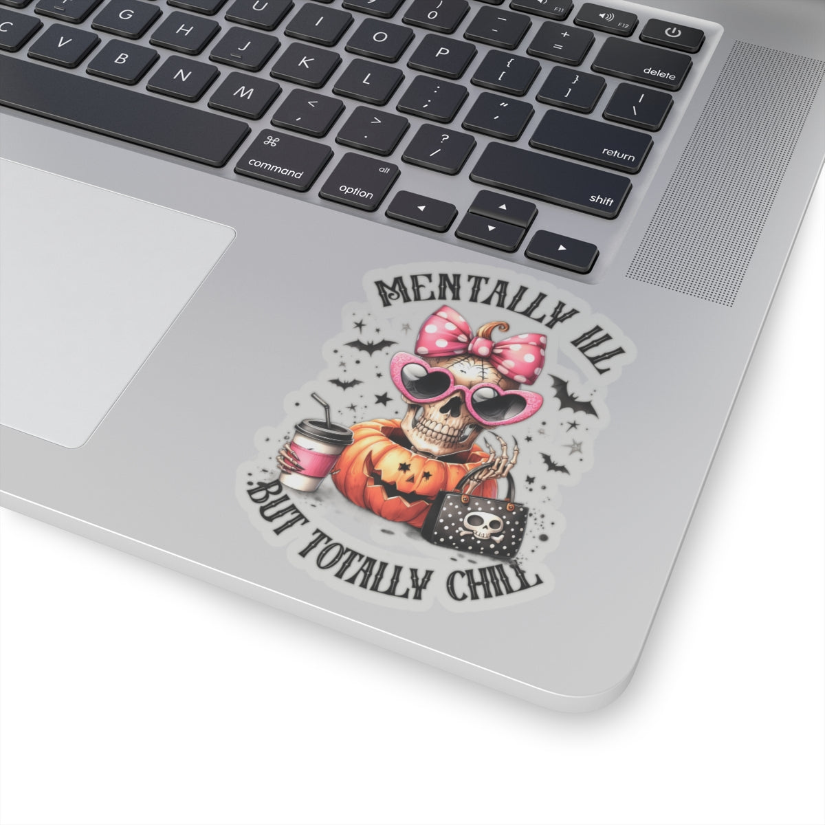 Mentally Ill But Totally Chill Kiss-Cut Stickers, Spooky Kiss-Cut Stickers, Happy Halloween Kiss-Cut Stickers, Spooky Season Kiss-Cut Stickers, Cute Cat Halloween Kiss-Cut Stickers.