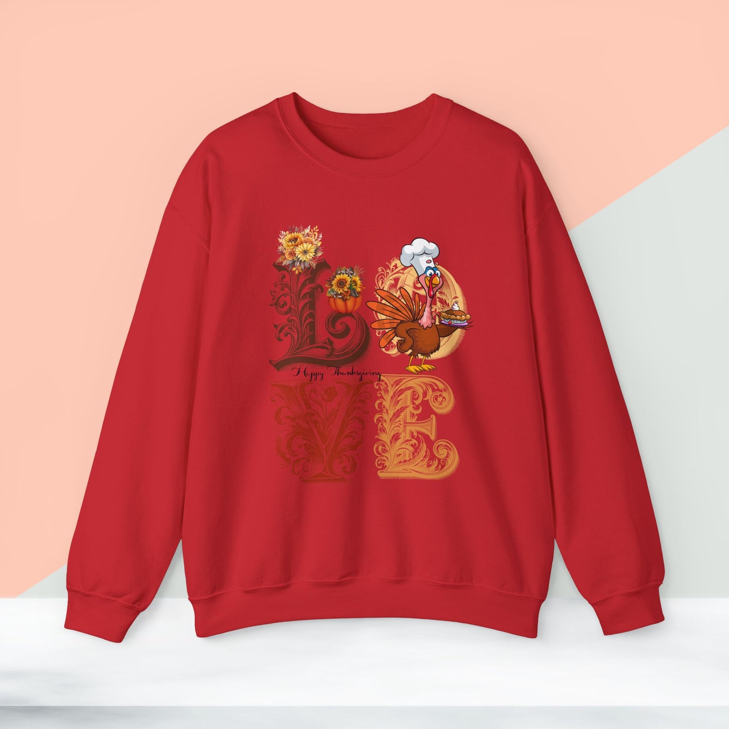 Love Thanksgiving Sweatshirt, HappyThanksgiving Sweatshirt - Unisex Heavy Blend, Happy Thanksgiving2024 Sweatshirt, Thanksgiving Gift, Festive Sweatshirt.