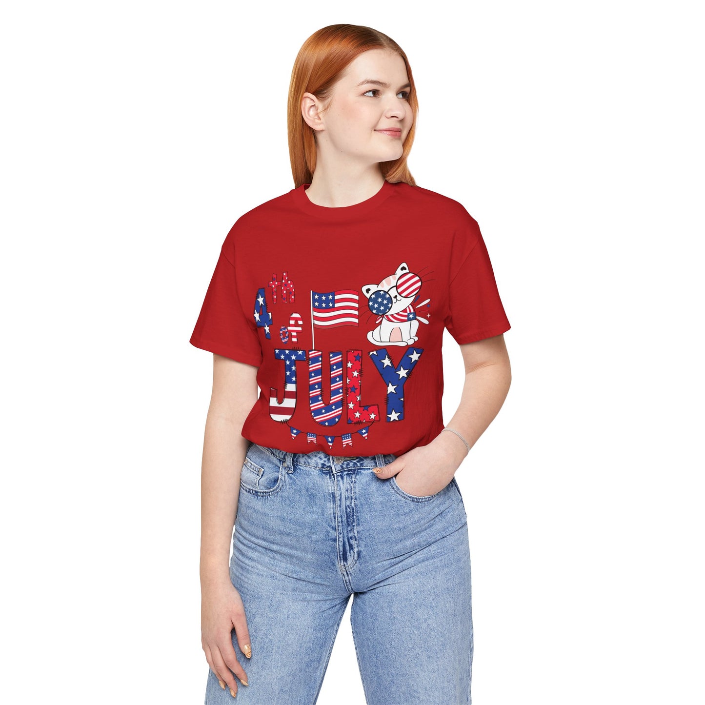 4th of July T-shirt, Red White Blue T-Shirt, Fourth of July unisex jersey short sleeve.