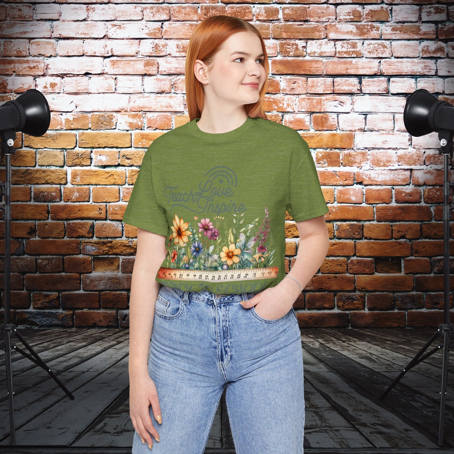 Love Teach Inspire T-Shirt, Back To School T-Shirt, Teacher Back To school unisex jersey short sleeve.First Day Vibes T-Shirt.