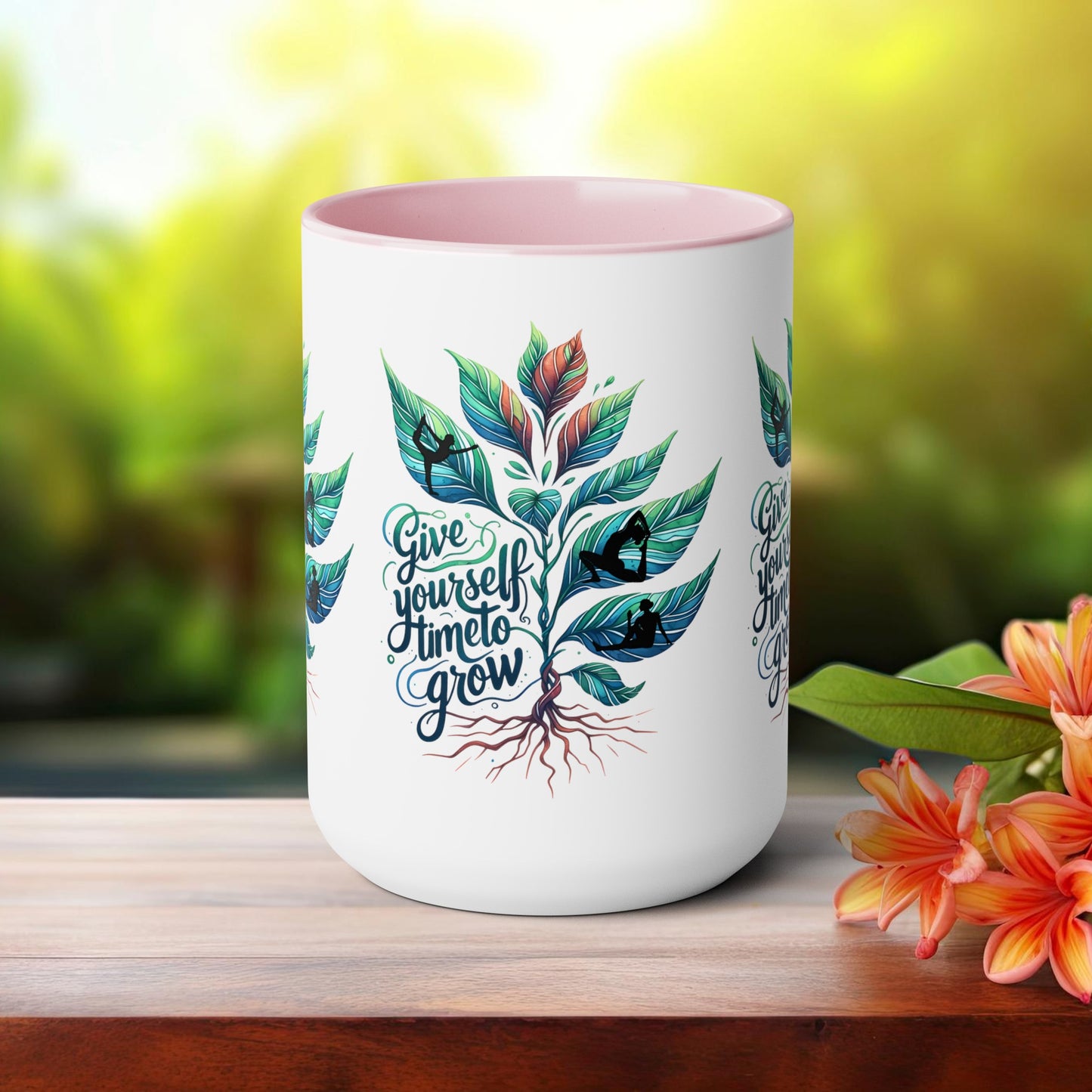 Give Yourself Time To Grow Yoga Coffee Mug, Cute Yoga Coffee Mug, Yoga lovers Coffee Mug, Yoga Instructor Gift, Gift For Yoga lover, Gift For Yogi.