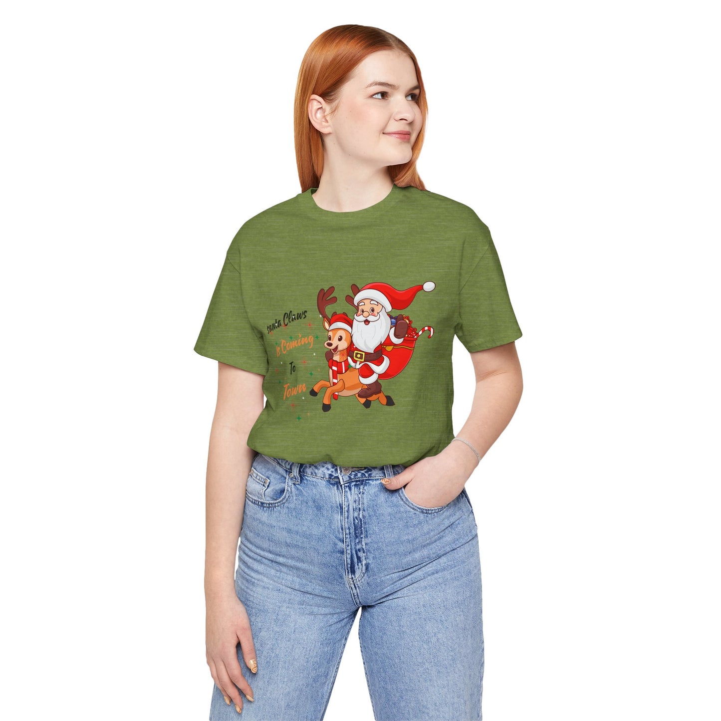 Santa Claws Is Coming To Town Christmas Unisex Tee, Christmas Shirt, Christmas Outfit, Merry Christmas T-shirt, Merry Christmas 2024 T-shirt, Christmas Gift, Family Holiday Outfit.