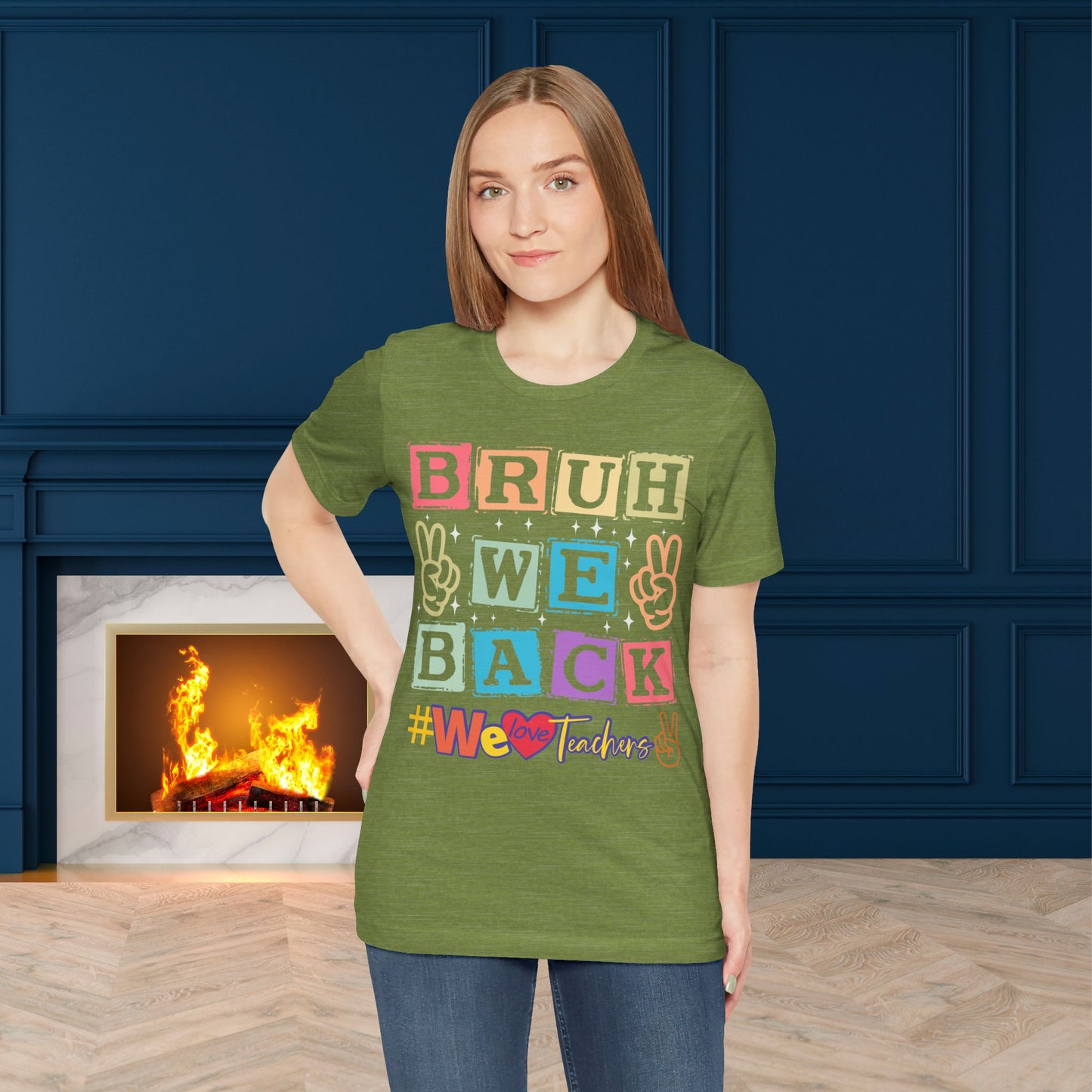 Bruh We Back T-Shirt, We Love Teachers T-Shirt, Back To School T-Shirt, Teach Love Inspire Teacher Shirt, Teacher Back To school unisex jersey short sleeve.First Day Vibes T-Shirt.