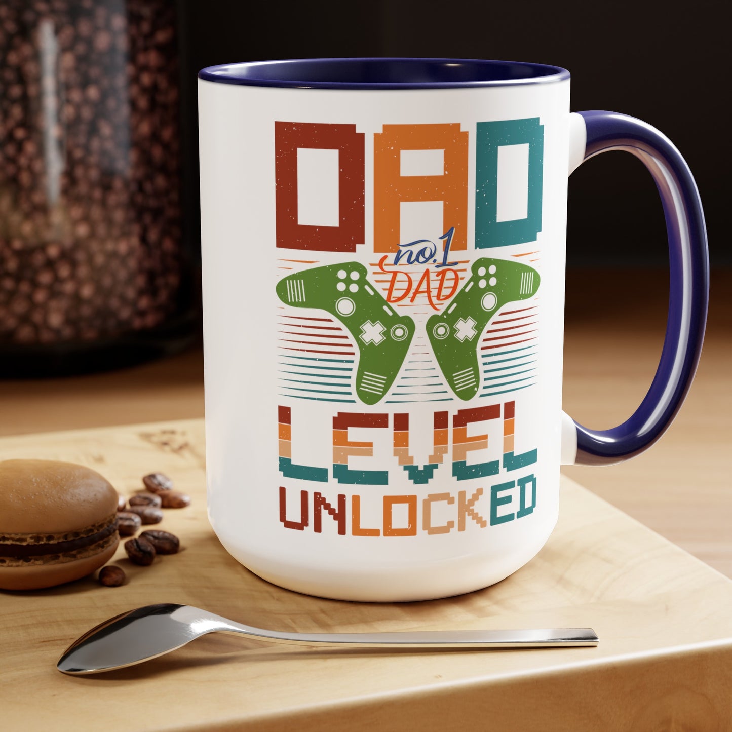 Happy father's dayTow-Tone Coffee Mug.15oz, Gift for Dad, Daddy's Coffee Mug